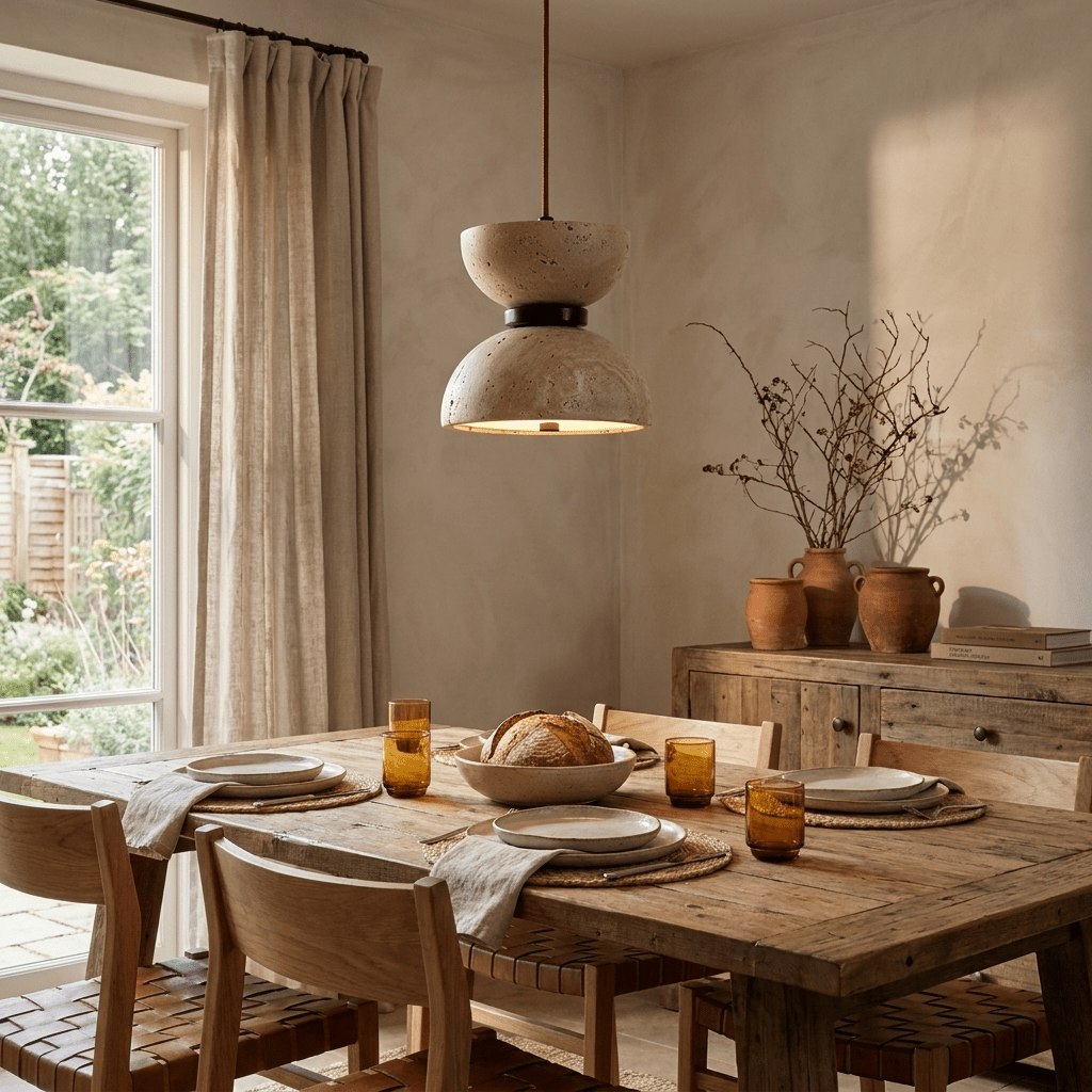 Tavareria Hourglass Travertine Pendant Lamp