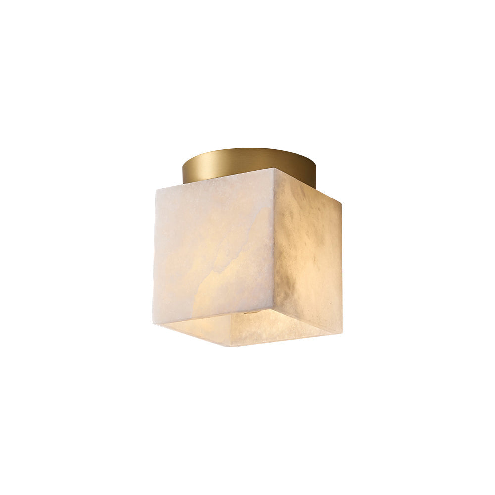 Usilia Modern Minimalist Brass Alabaster Ceiling Light