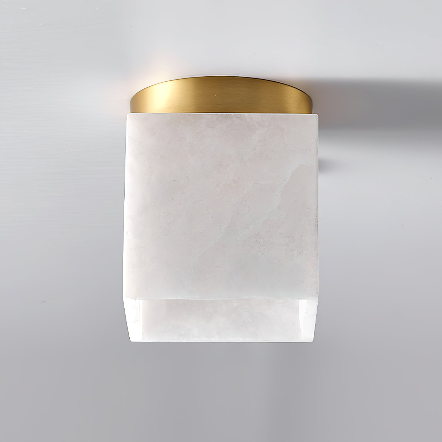 Usilia Modern Minimalist Brass Alabaster Ceiling Light - Neutral Decor