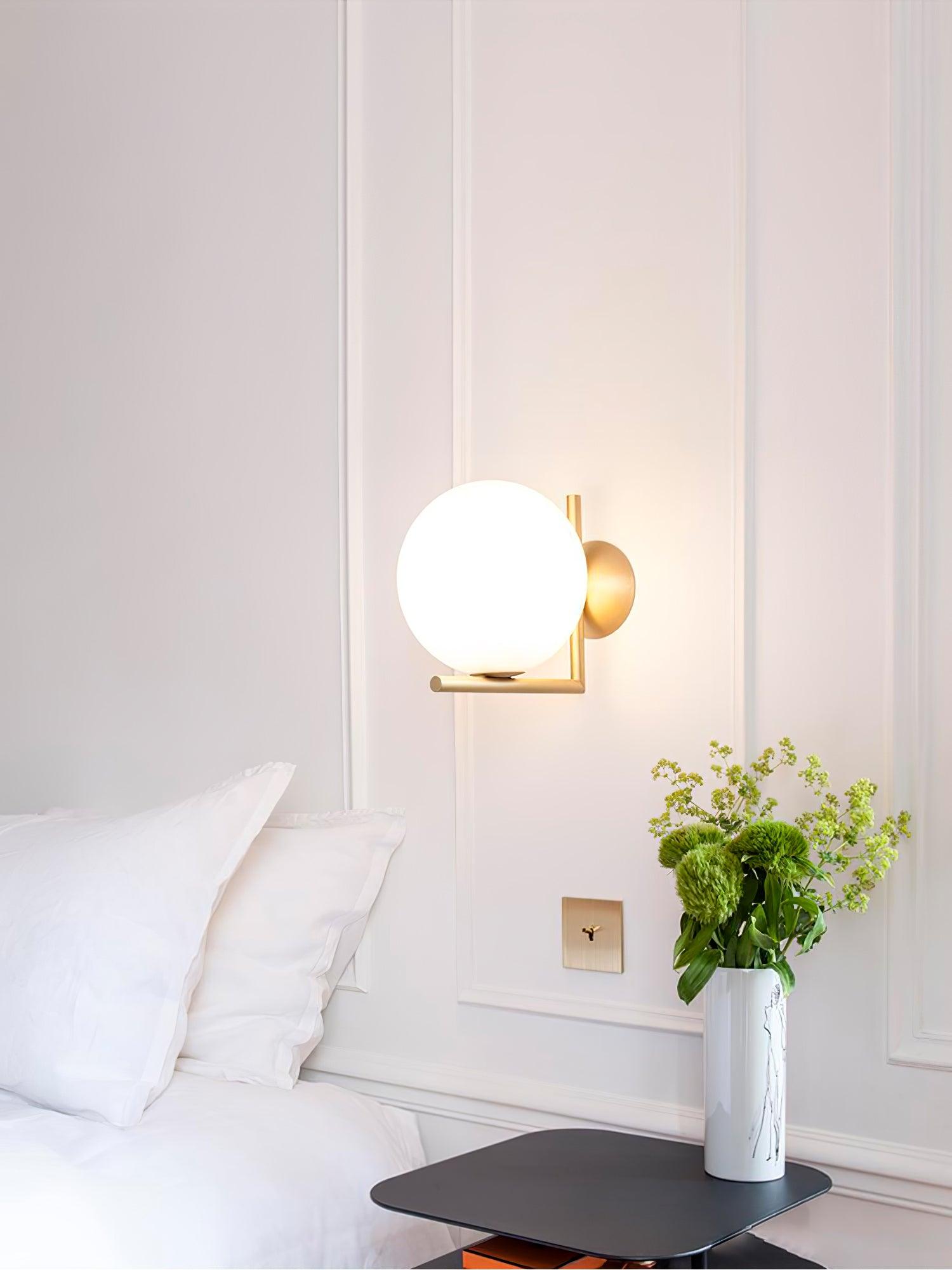 Joanna Modern Minimalist Opal Blown Glass Wall Lamp
