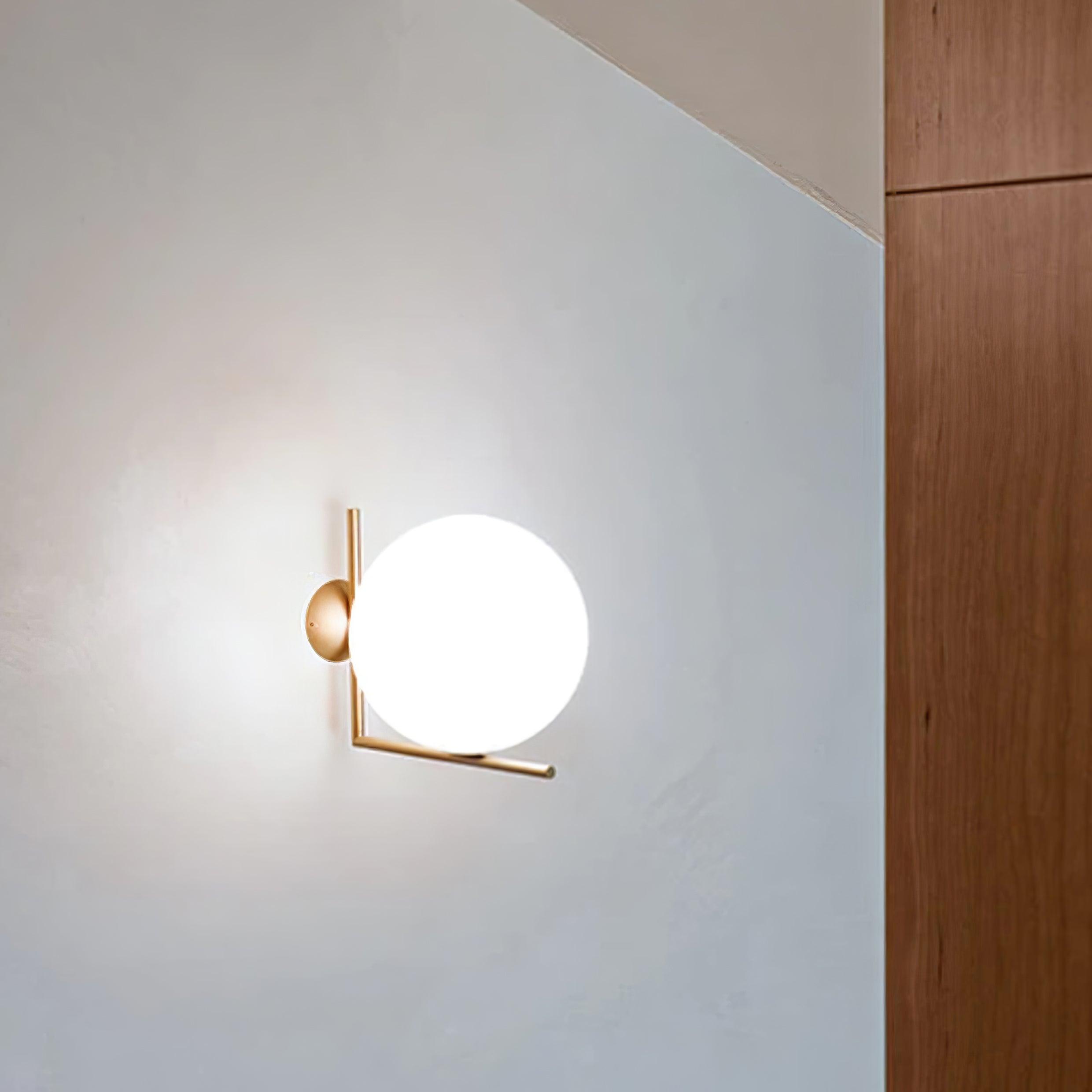 Joanna Modern Minimalist Opal Blown Glass Wall Lamp
