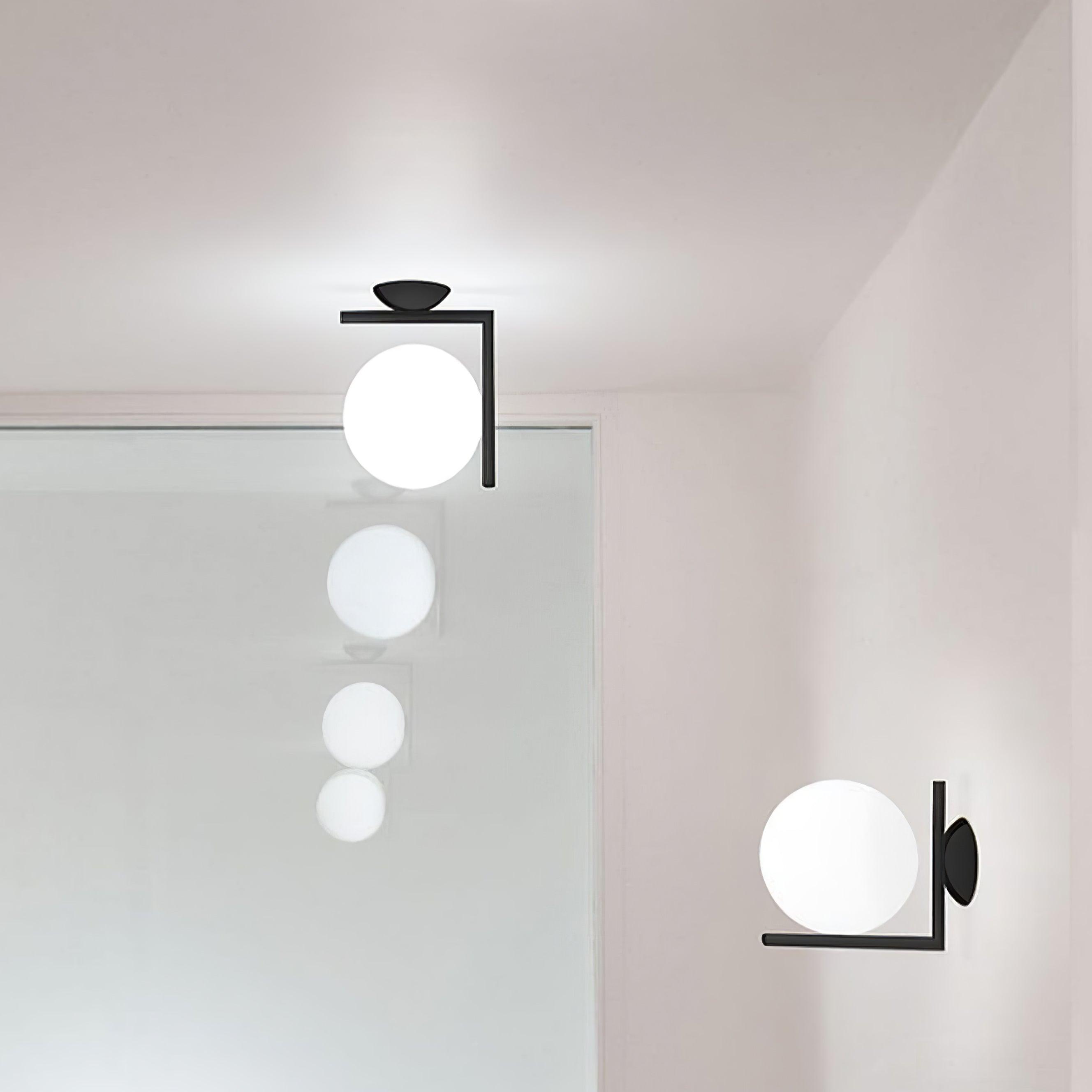 Joanna Modern Minimalist Opal Blown Glass Wall Lamp
