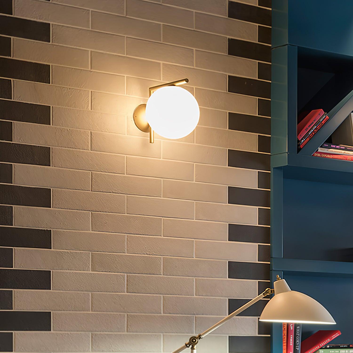 Joanna Modern Minimalist Opal Blown Glass Wall Lamp