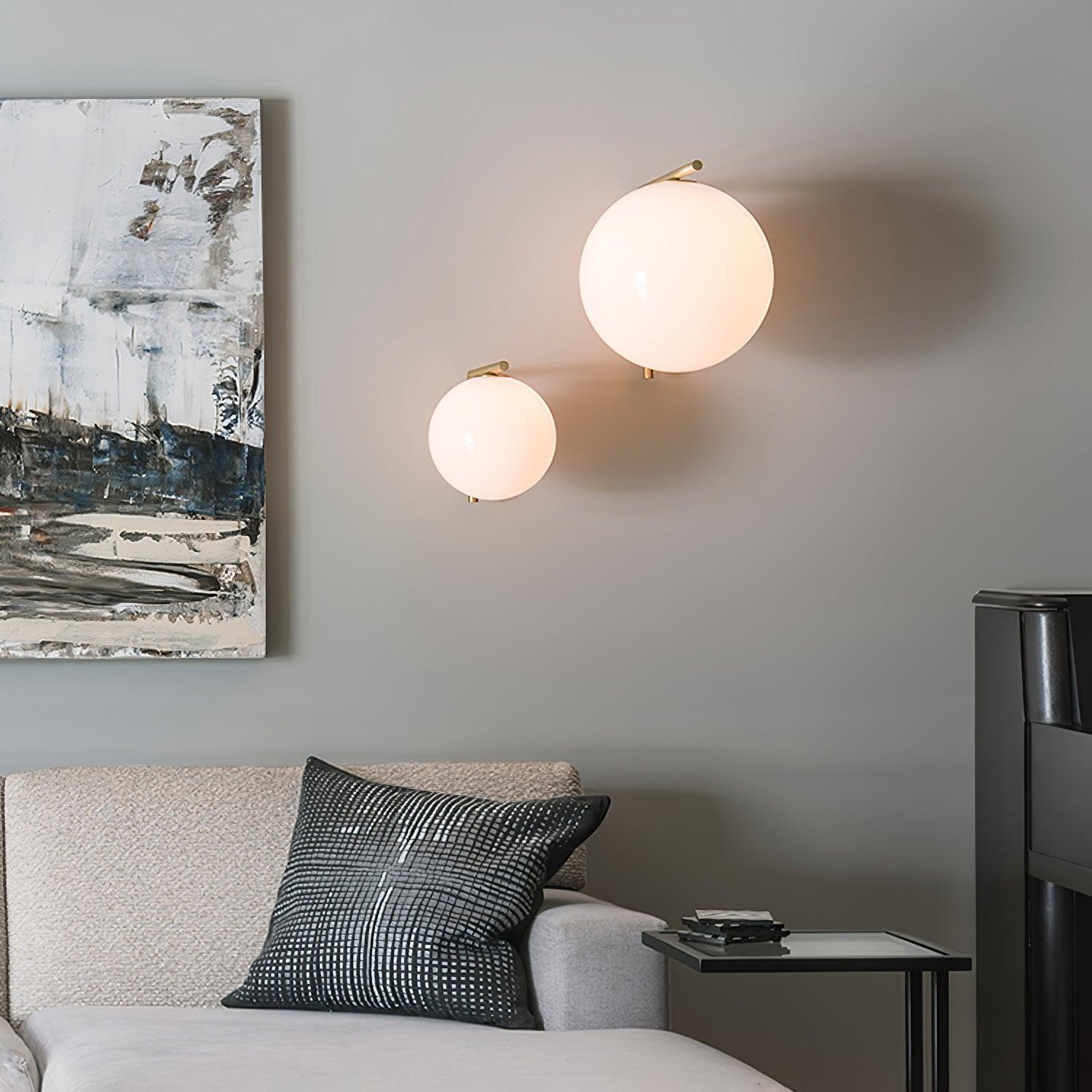 Joanna Modern Minimalist Opal Blown Glass Wall Lamp