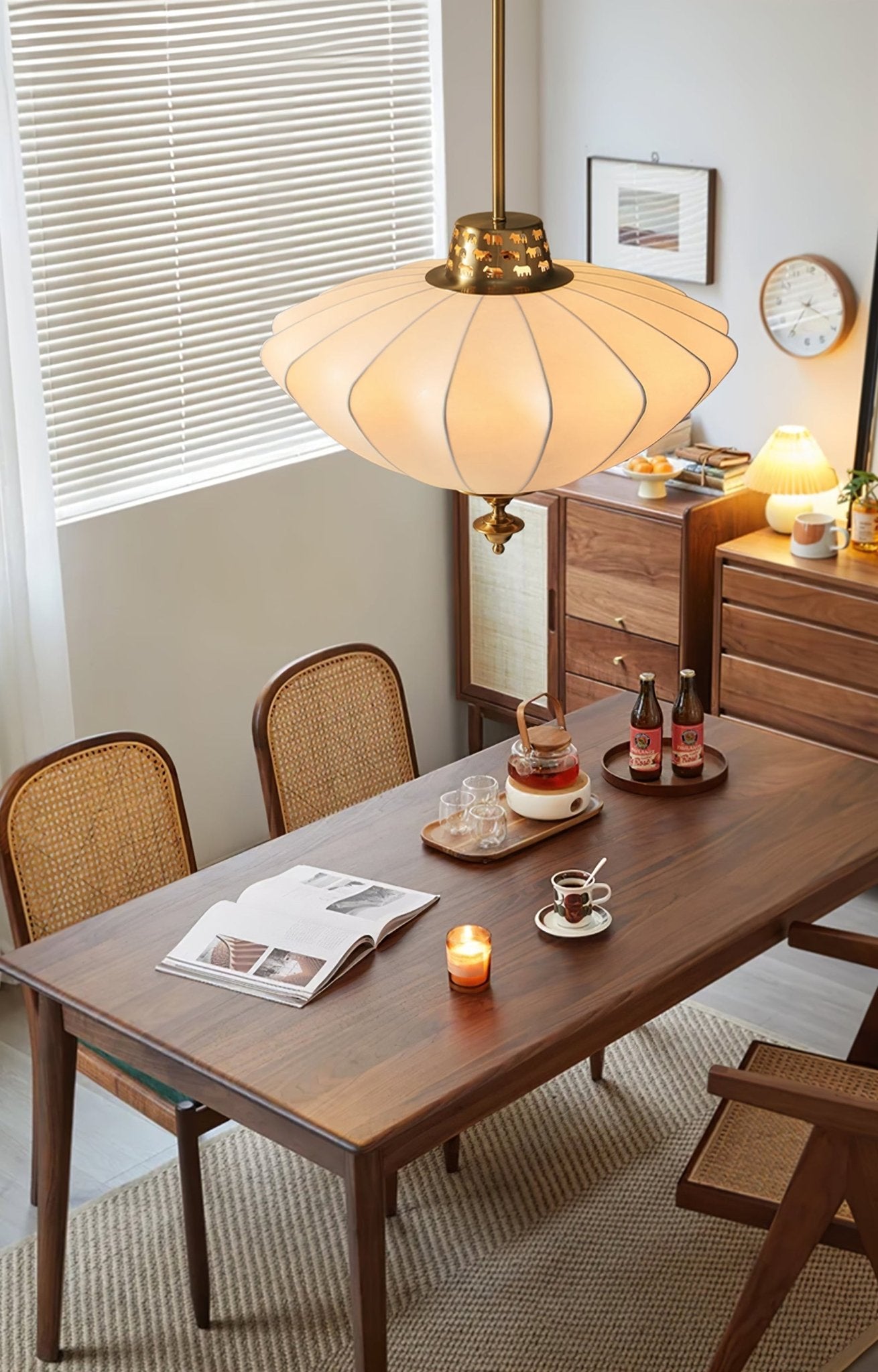 Ortalara Elegance Vintage Bloom Silk Pendant Lamp