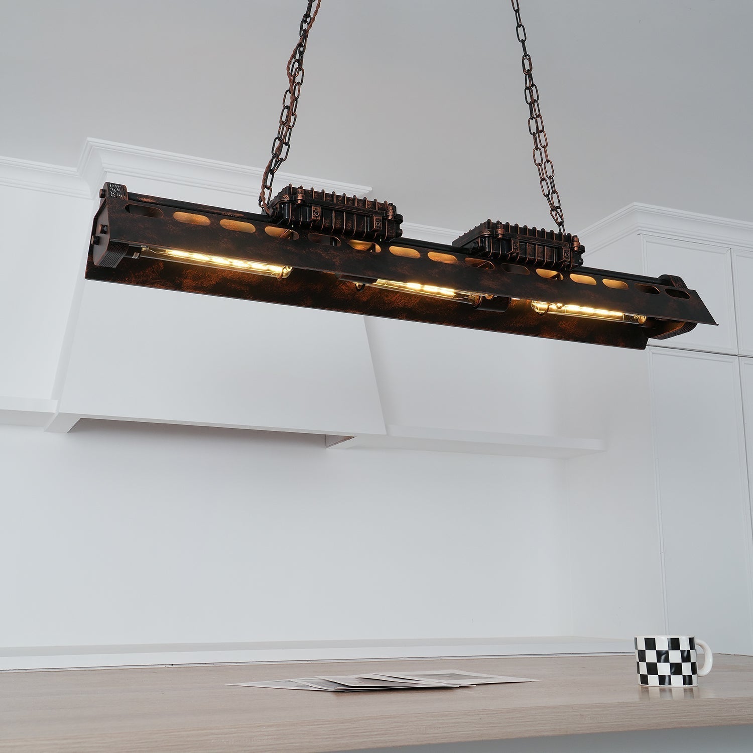 Mael Chandelier Industrial Rectangular Frame