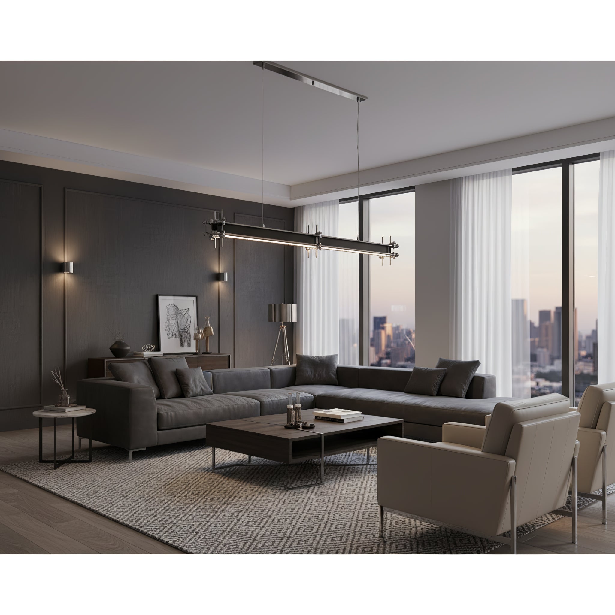 Kolve Industrial Axis Linear Pendant Lamp
