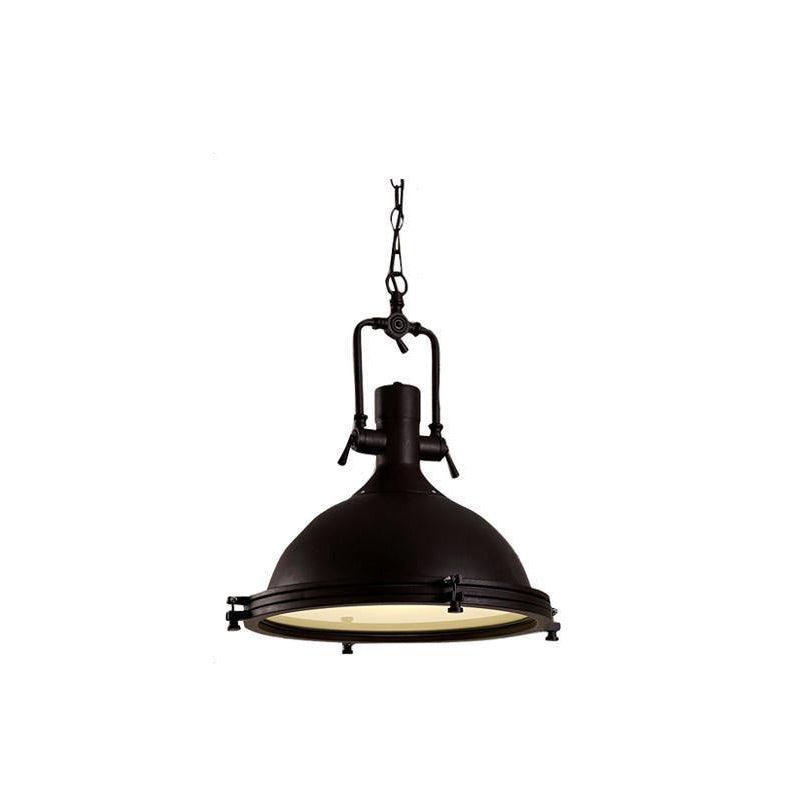 Silven Pendant Lamp Brass Ribbed Dome Industrial