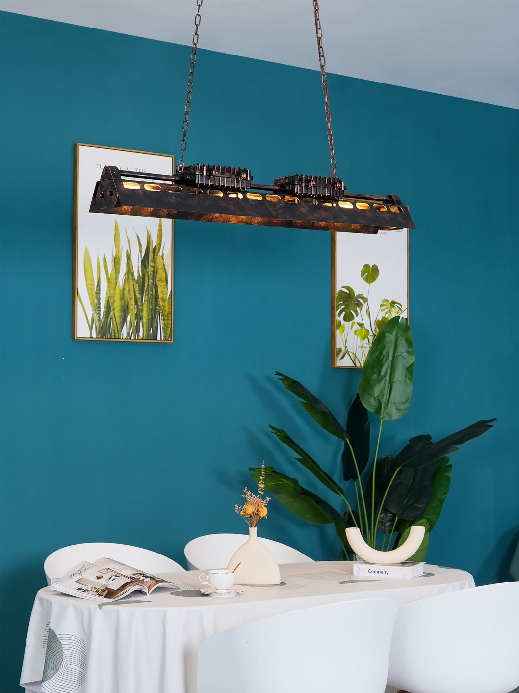 Mael Chandelier Industrial Rectangular Frame