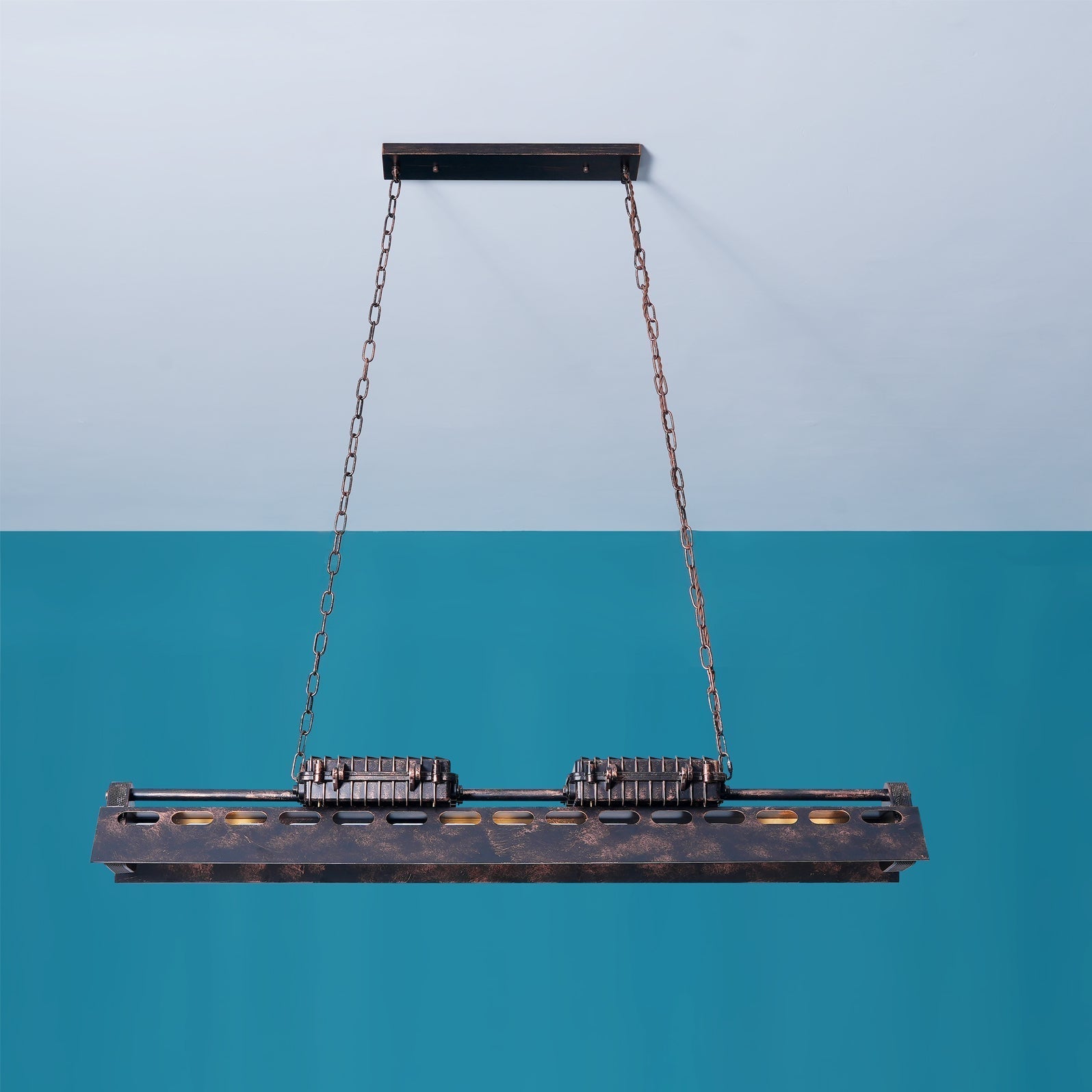 Mael Chandelier Industrial Rectangular Frame