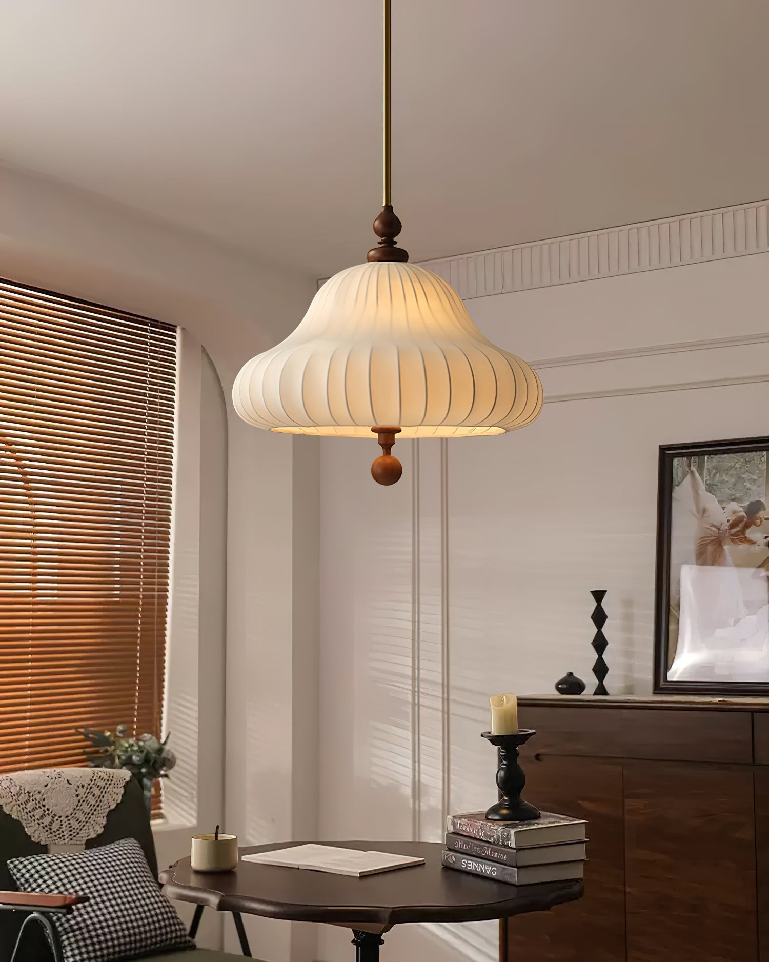 Caserielle Pendant Lamp Blooming Flower Shape Brass