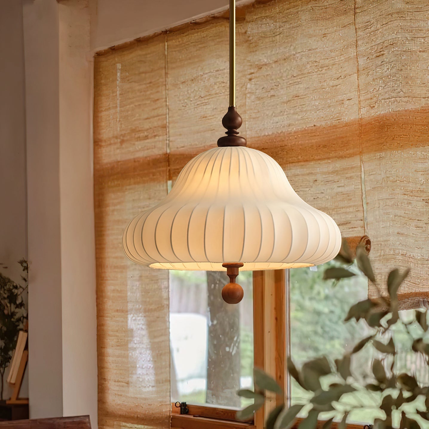 Caserielle Pendant Lamp Blooming Flower Shape Brass