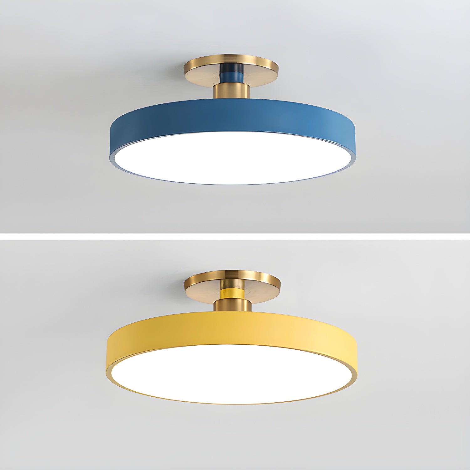 Solara Ceiling Lamp Flush Mount Black and Gold Modern