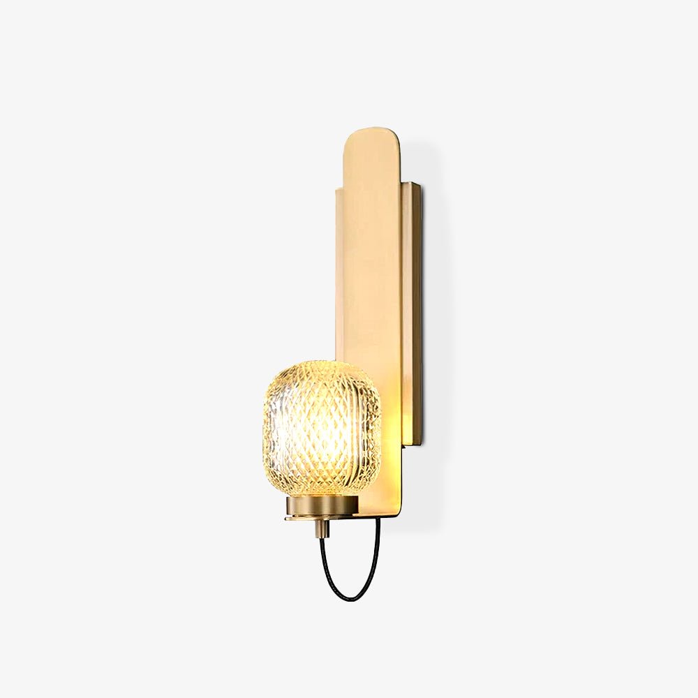 Cresh Premium Nordic Art Brass Glass Wall Light