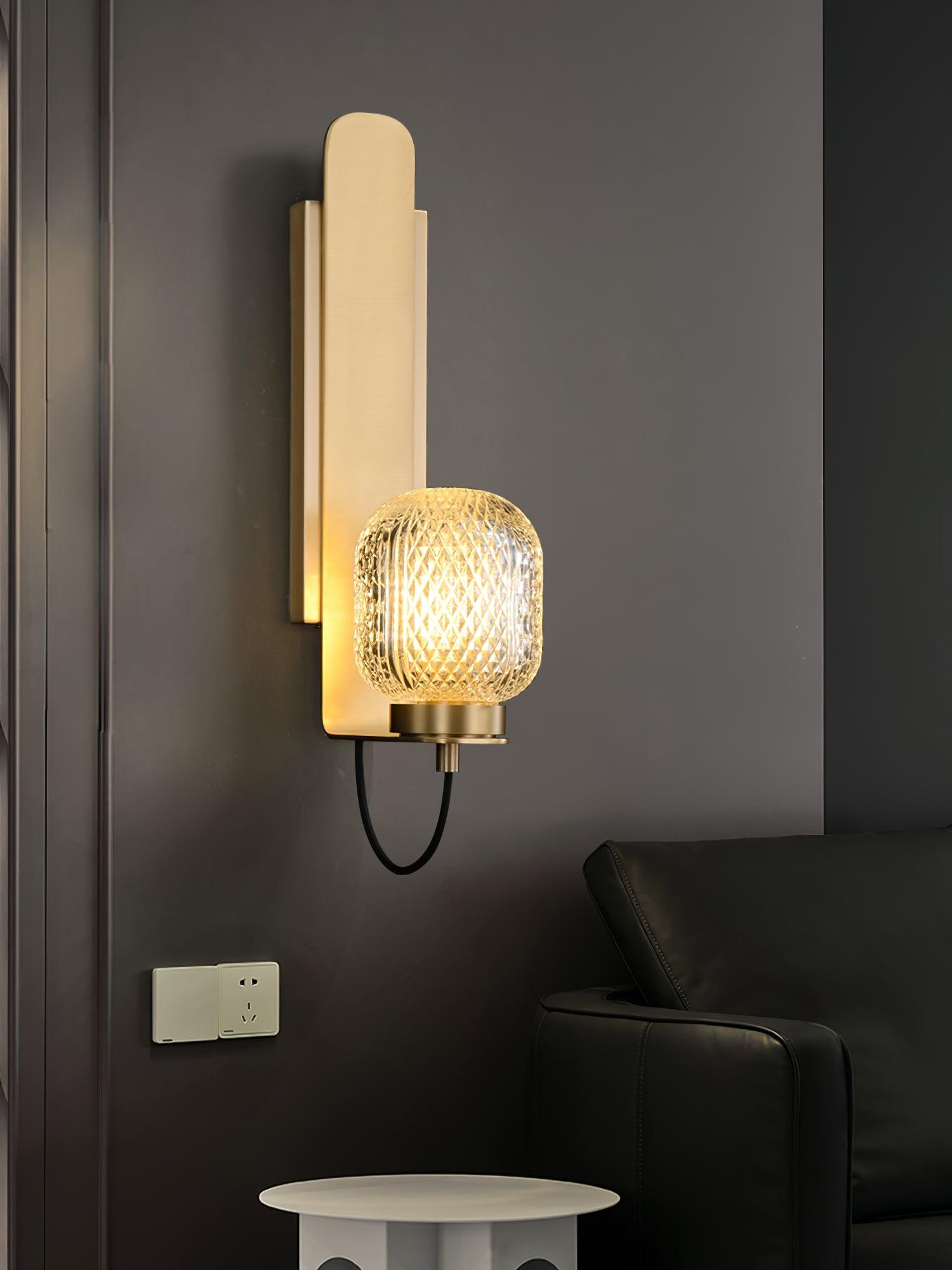 Cresh Premium Nordic Art Brass Glass Wall Light