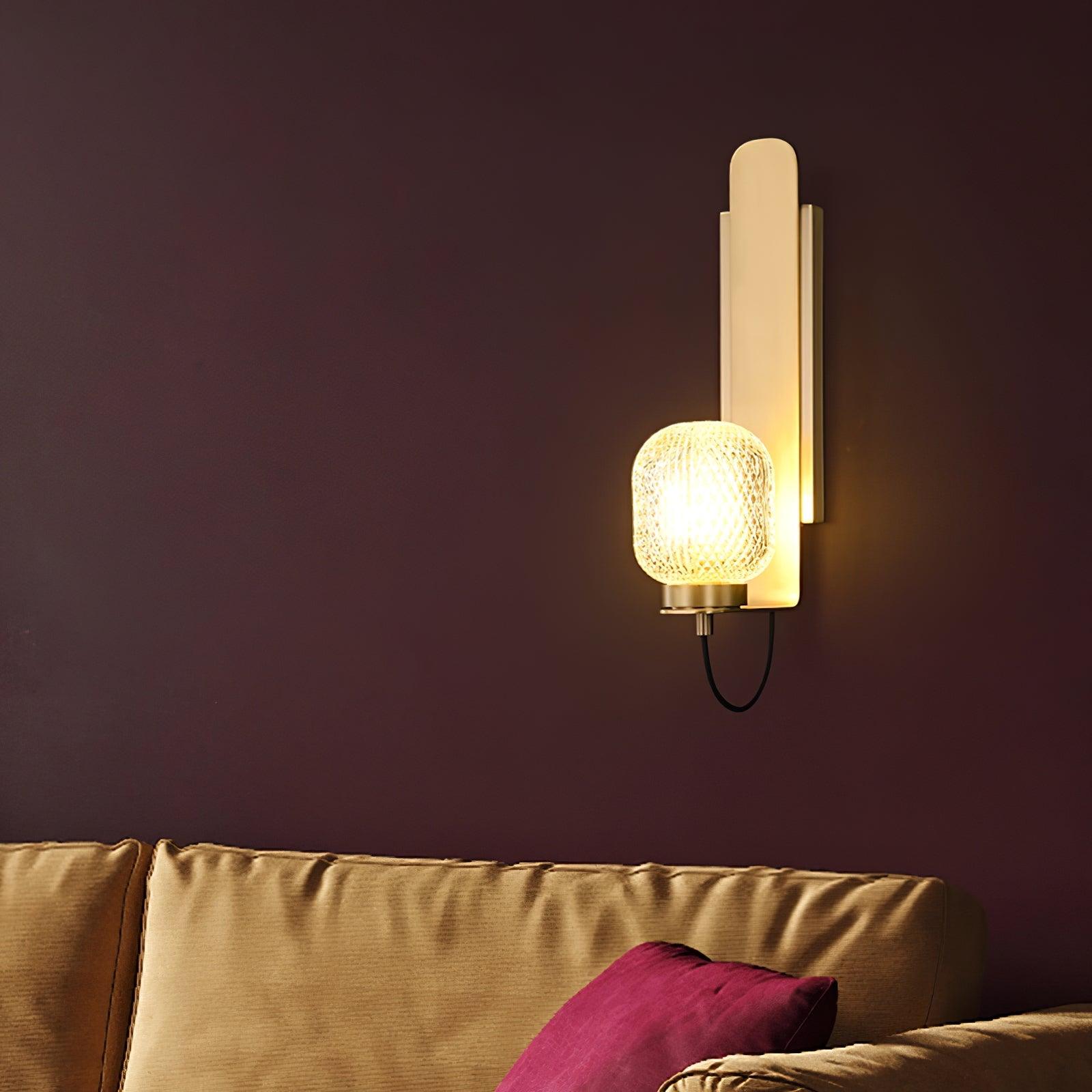 Cresh Premium Nordic Art Brass Glass Wall Light