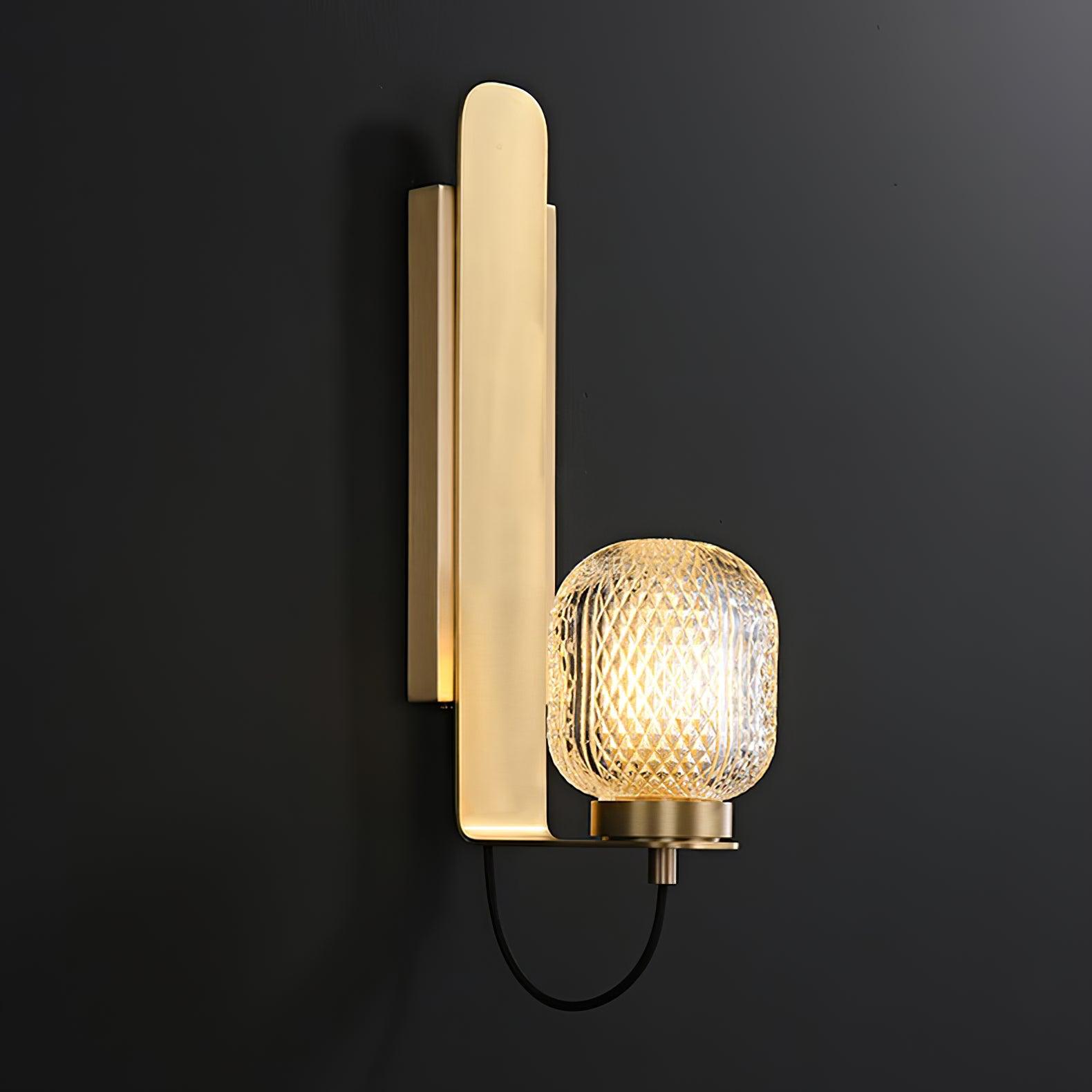 Cresh Premium Nordic Art Brass Glass Wall Light