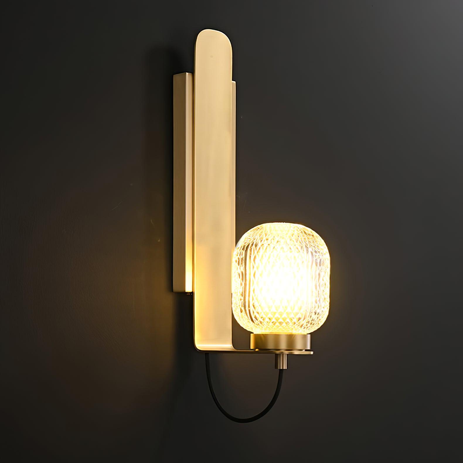 Cresh Premium Nordic Art Brass Glass Wall Light