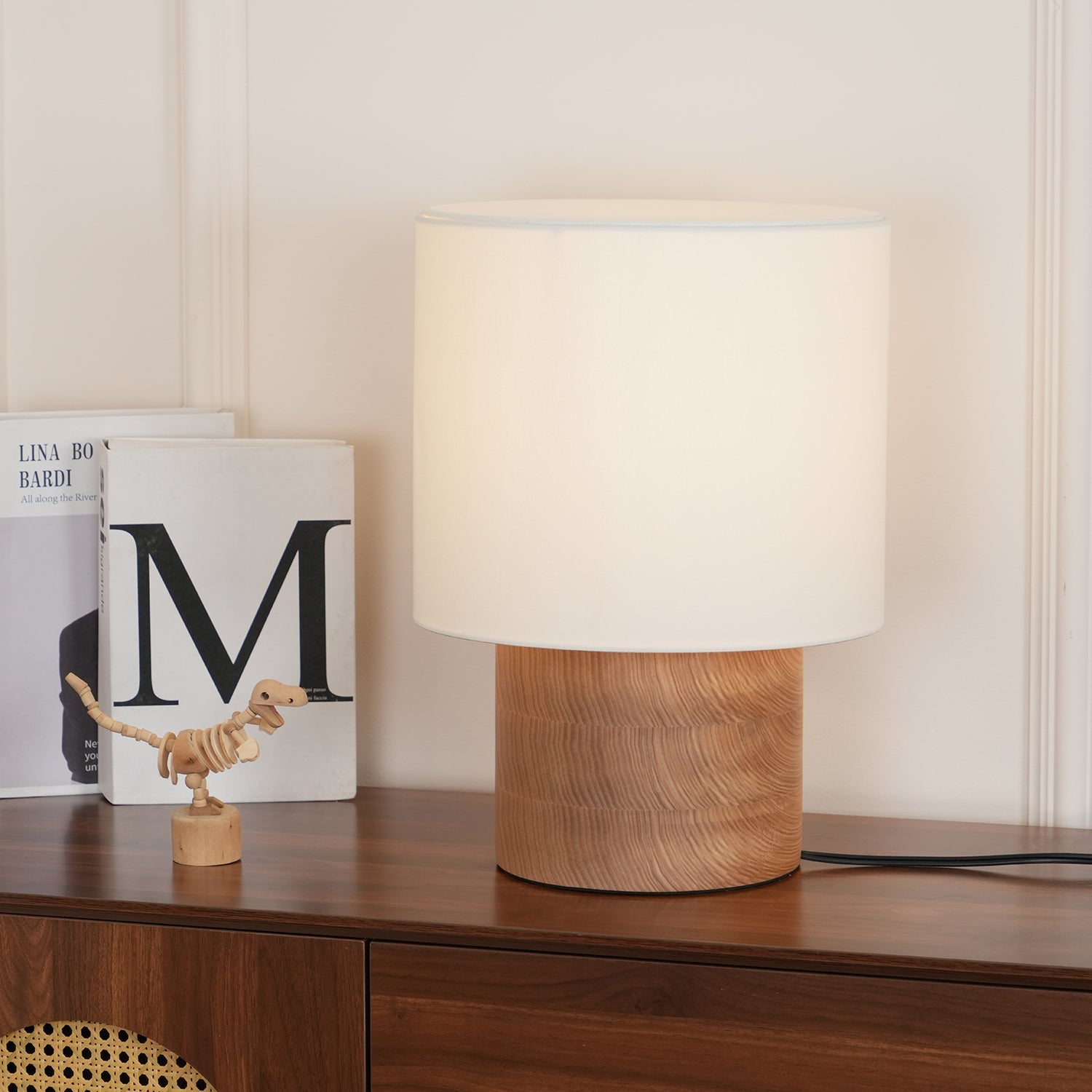 Alvira Minialist Wood Table Lamp