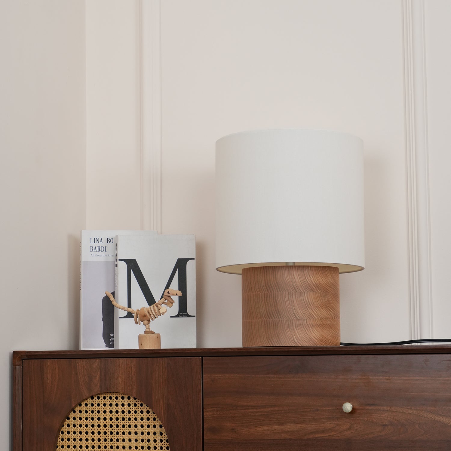 Alvira Minialist Wood Table Lamp