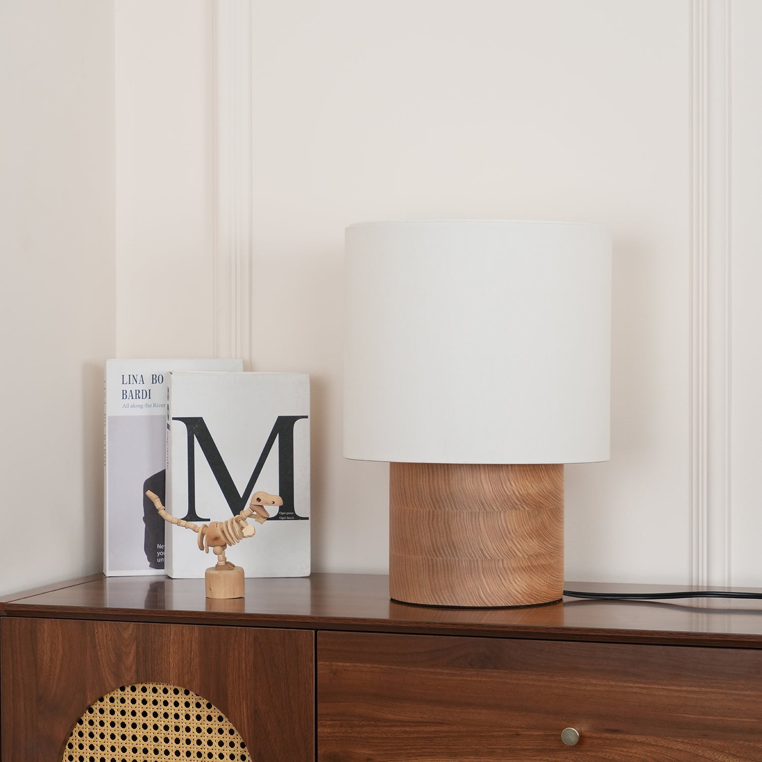Alvira Minialist Wood Table Lamp