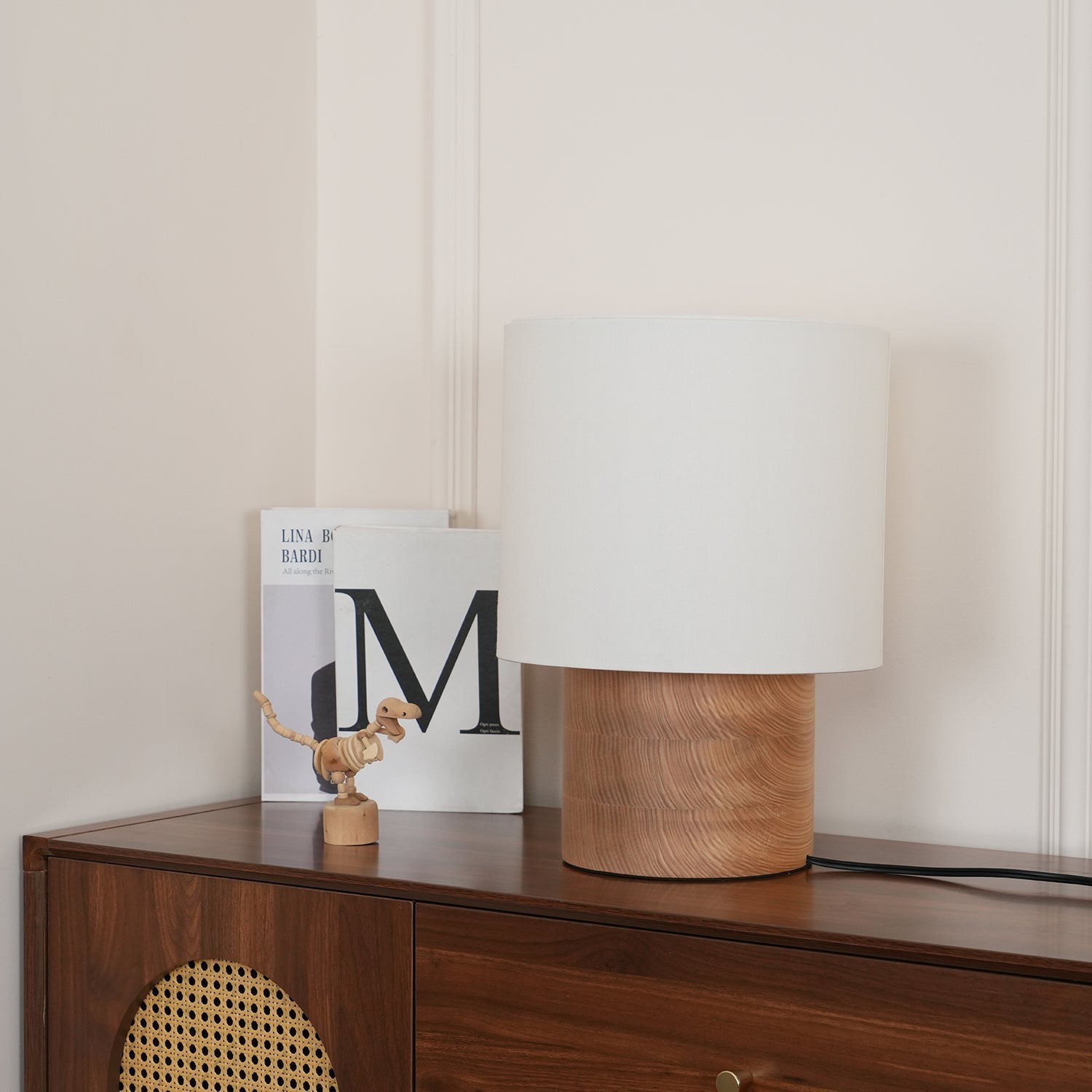 Alvira Minialist Wood Table Lamp