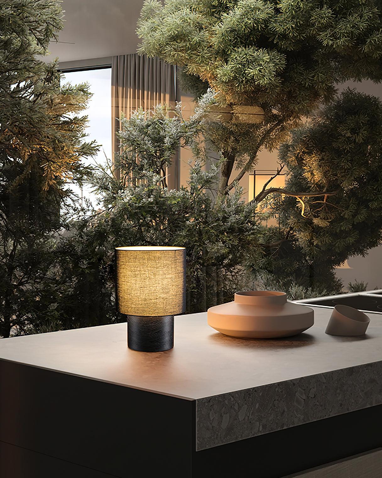 Alvira Minialist Wood Table Lamp