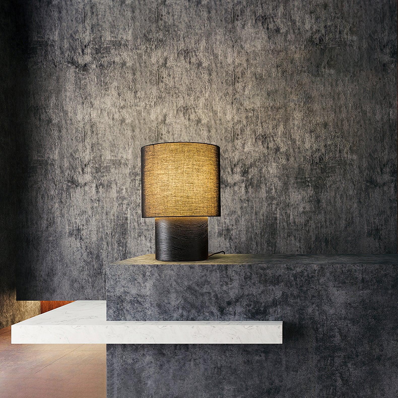 Alvira Minialist Wood Table Lamp