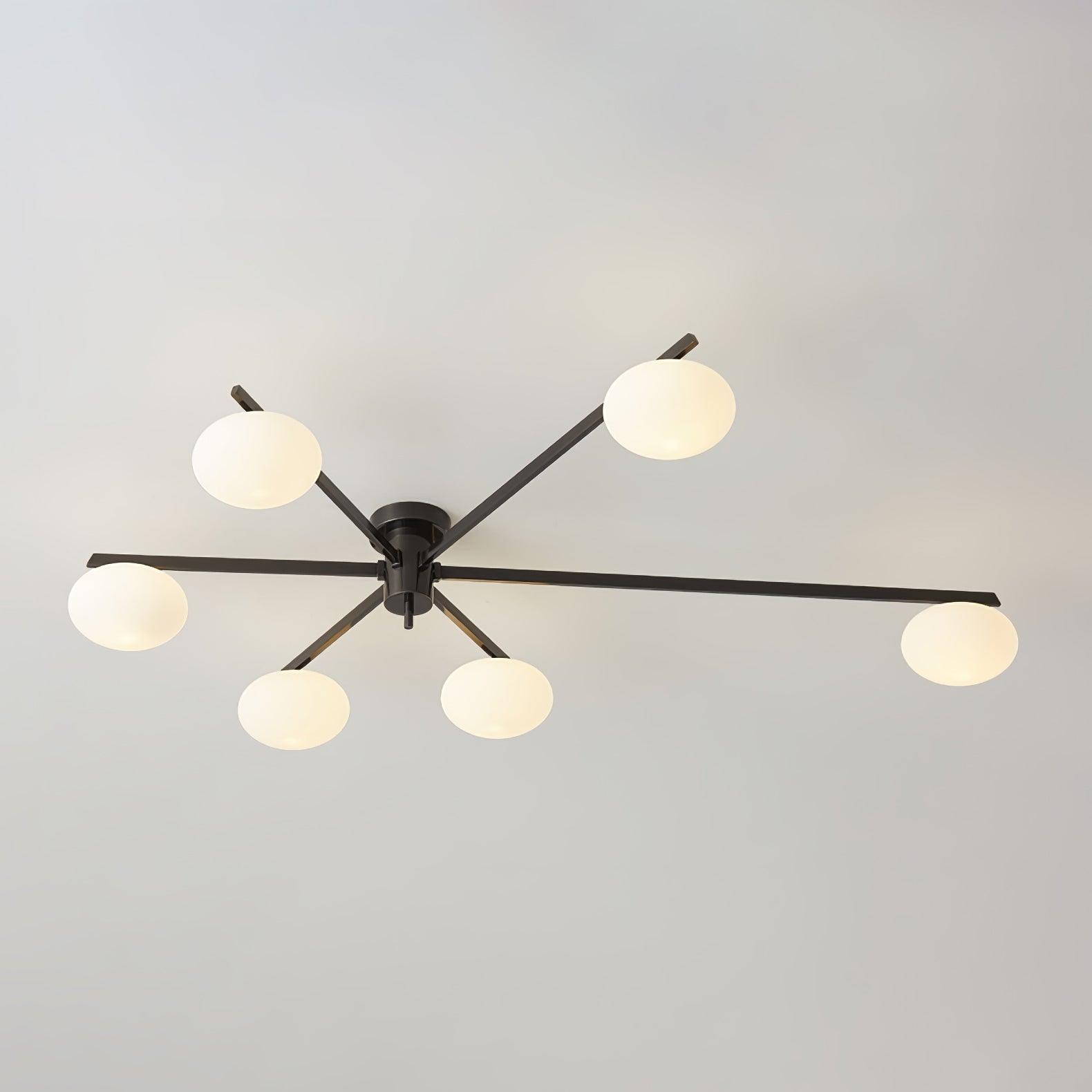 Lioraliella Ceiling Lamp Black White Glass