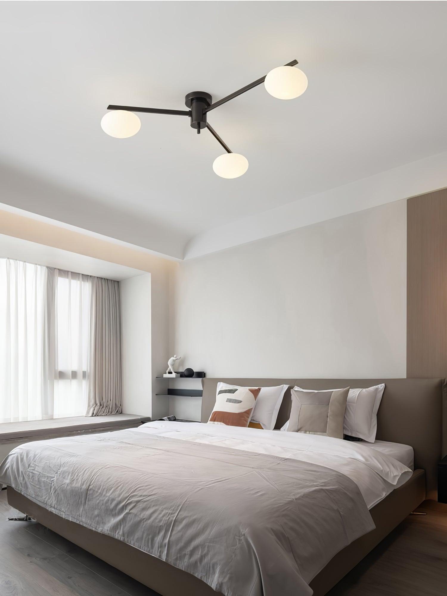 Lioraliella Ceiling Lamp Black White Glass