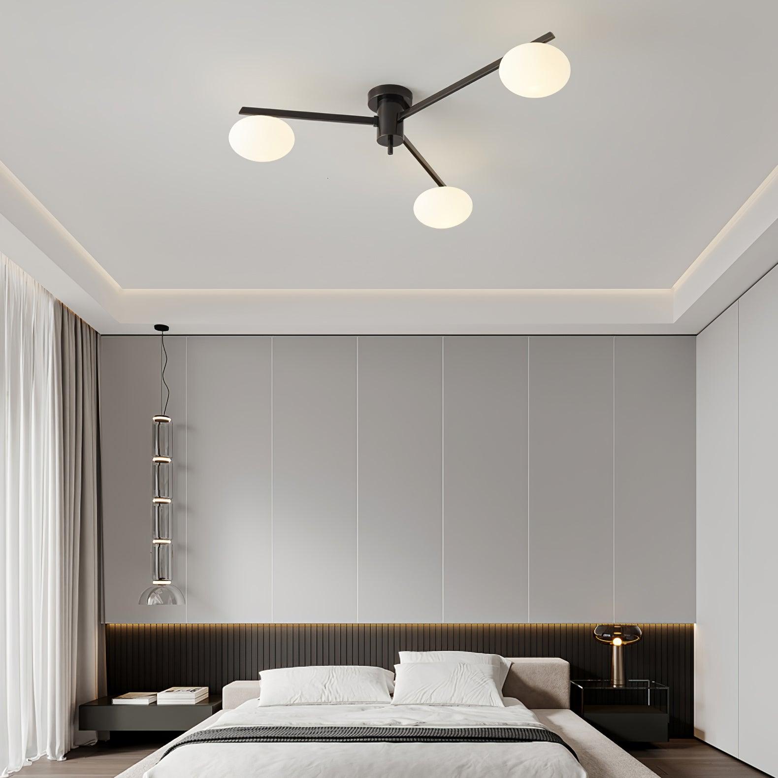 Lioraliella Ceiling Lamp Black White Glass