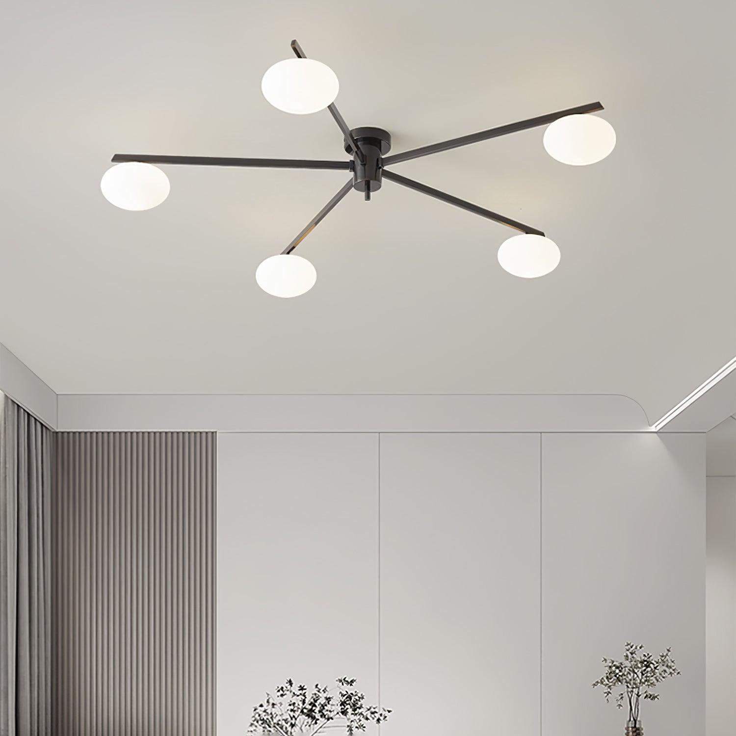 Lioraliella Ceiling Lamp Black White Glass