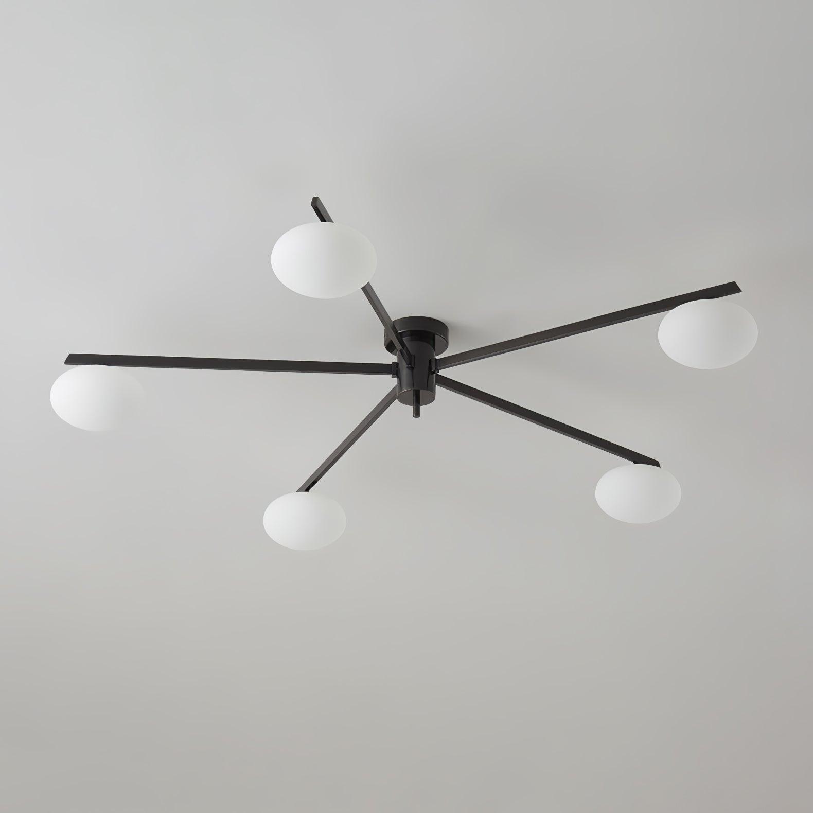 Lioraliella Ceiling Lamp Black White Glass