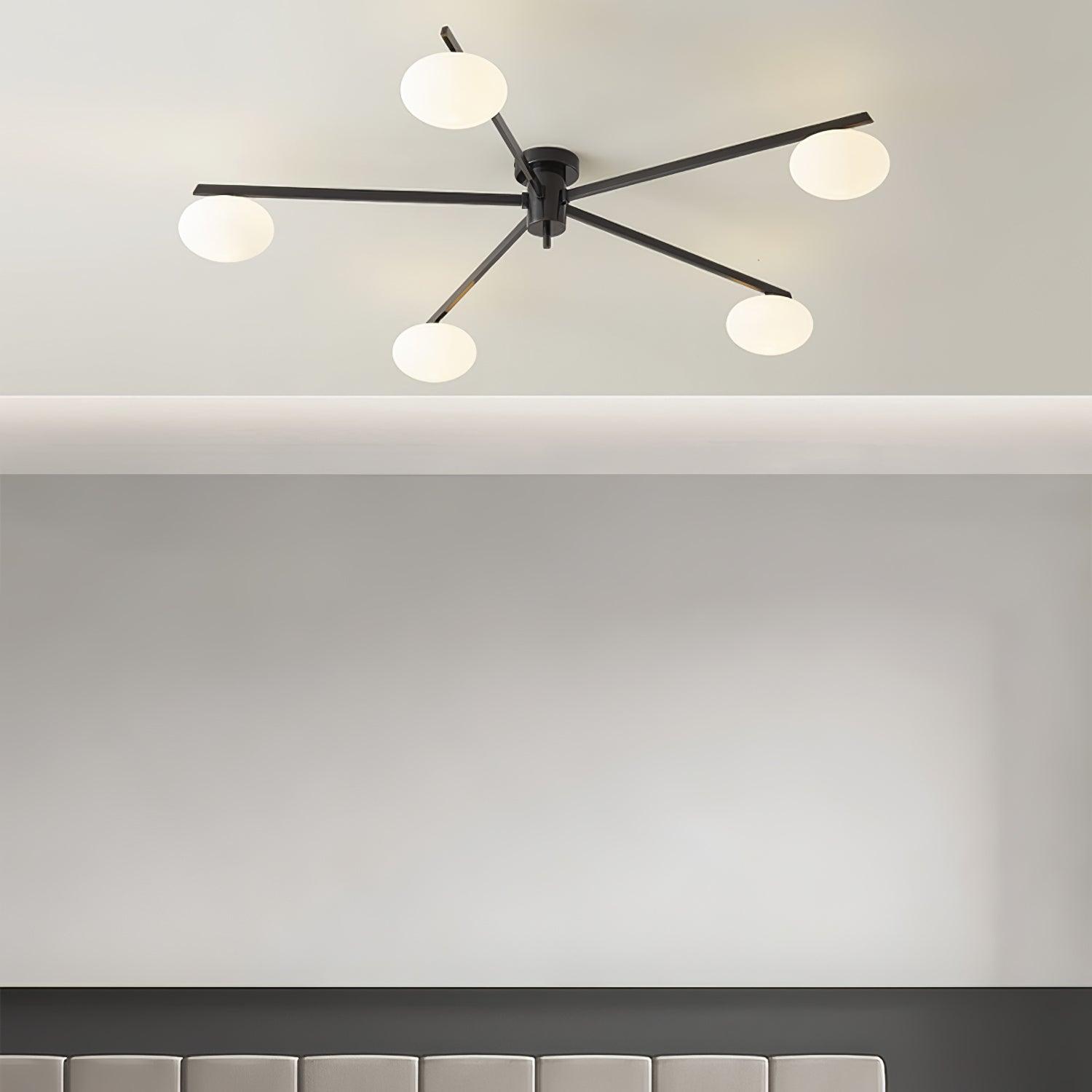 Lioraliella Ceiling Lamp Black White Glass