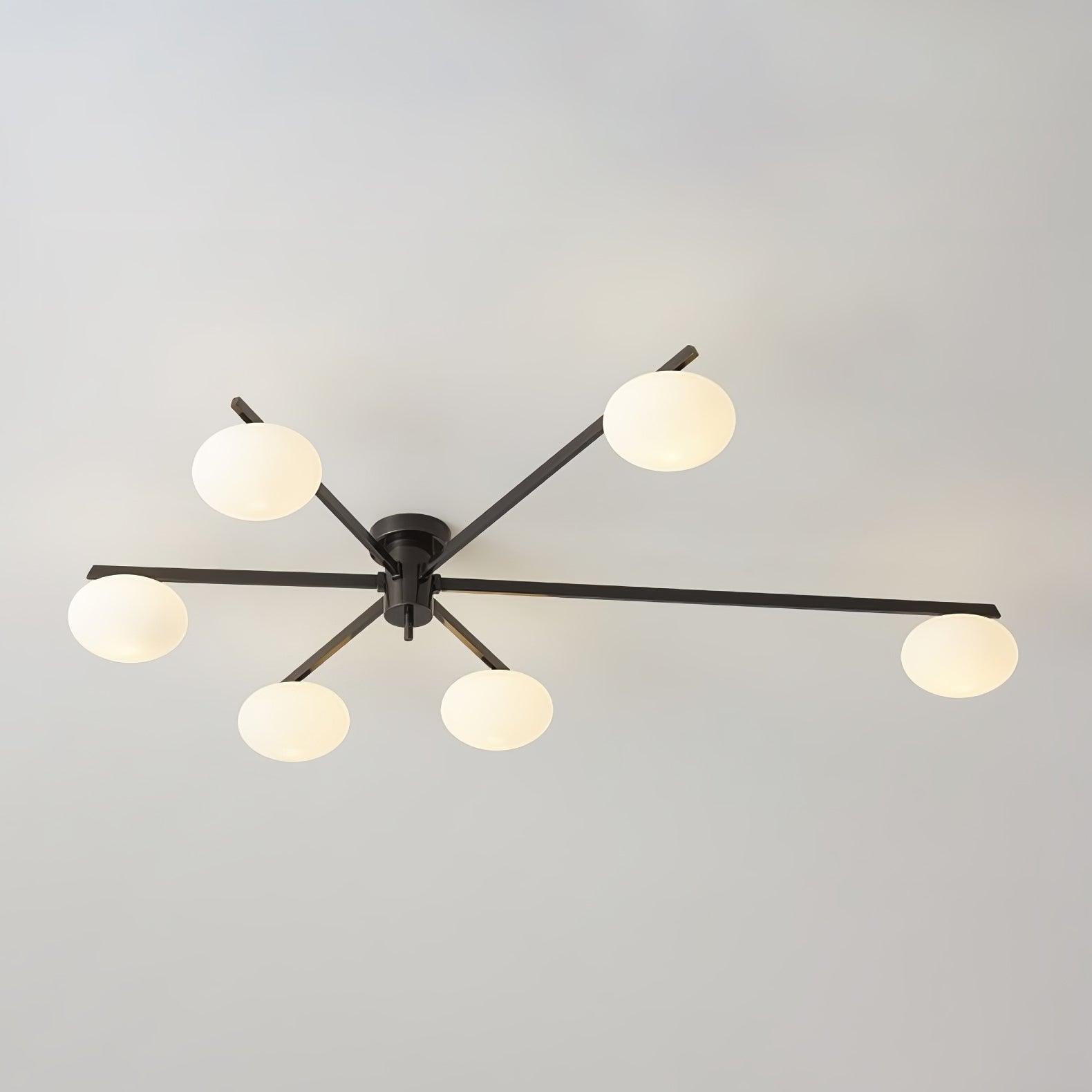Lioraliella Ceiling Lamp Black White Glass