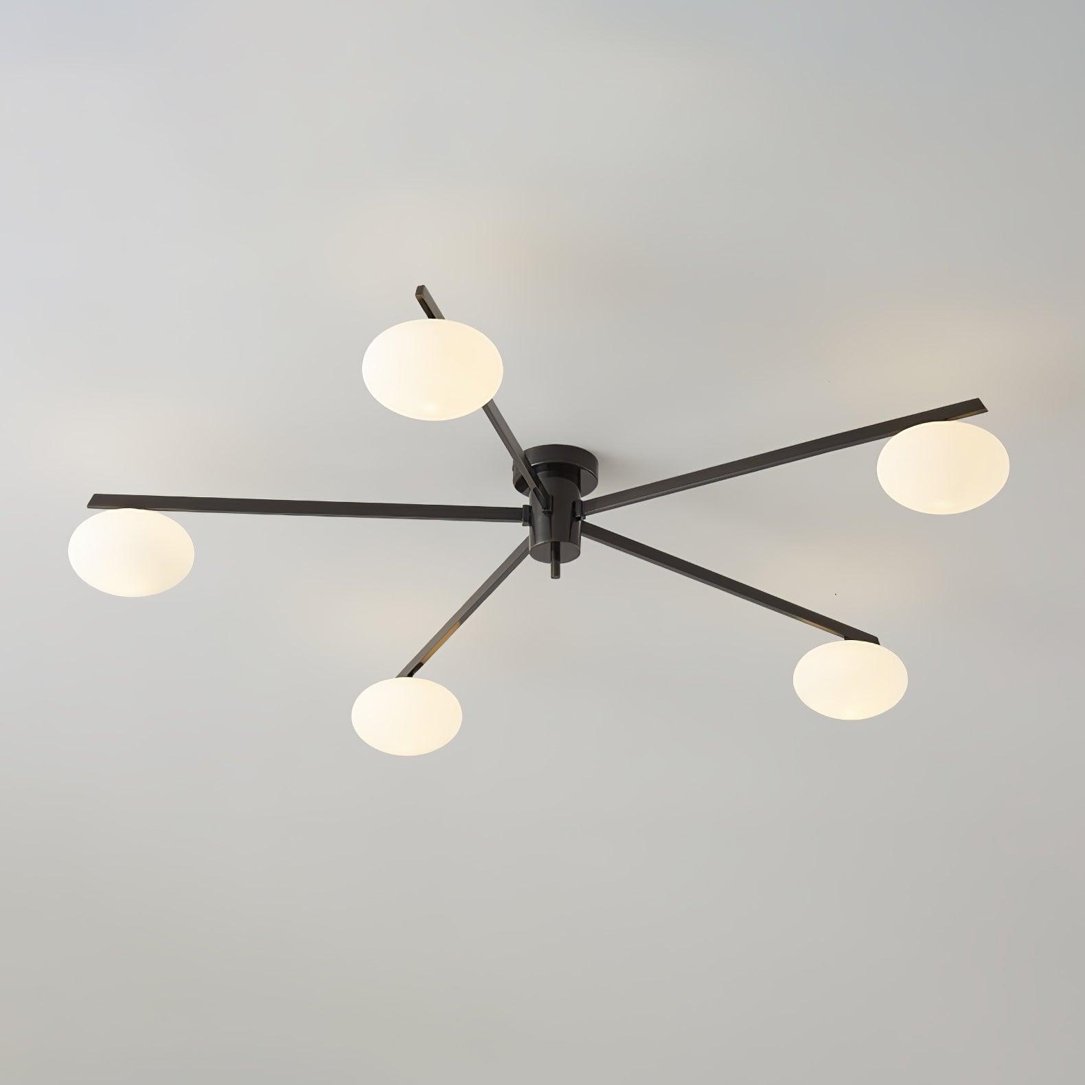 Lioraliella Ceiling Lamp Black White Glass