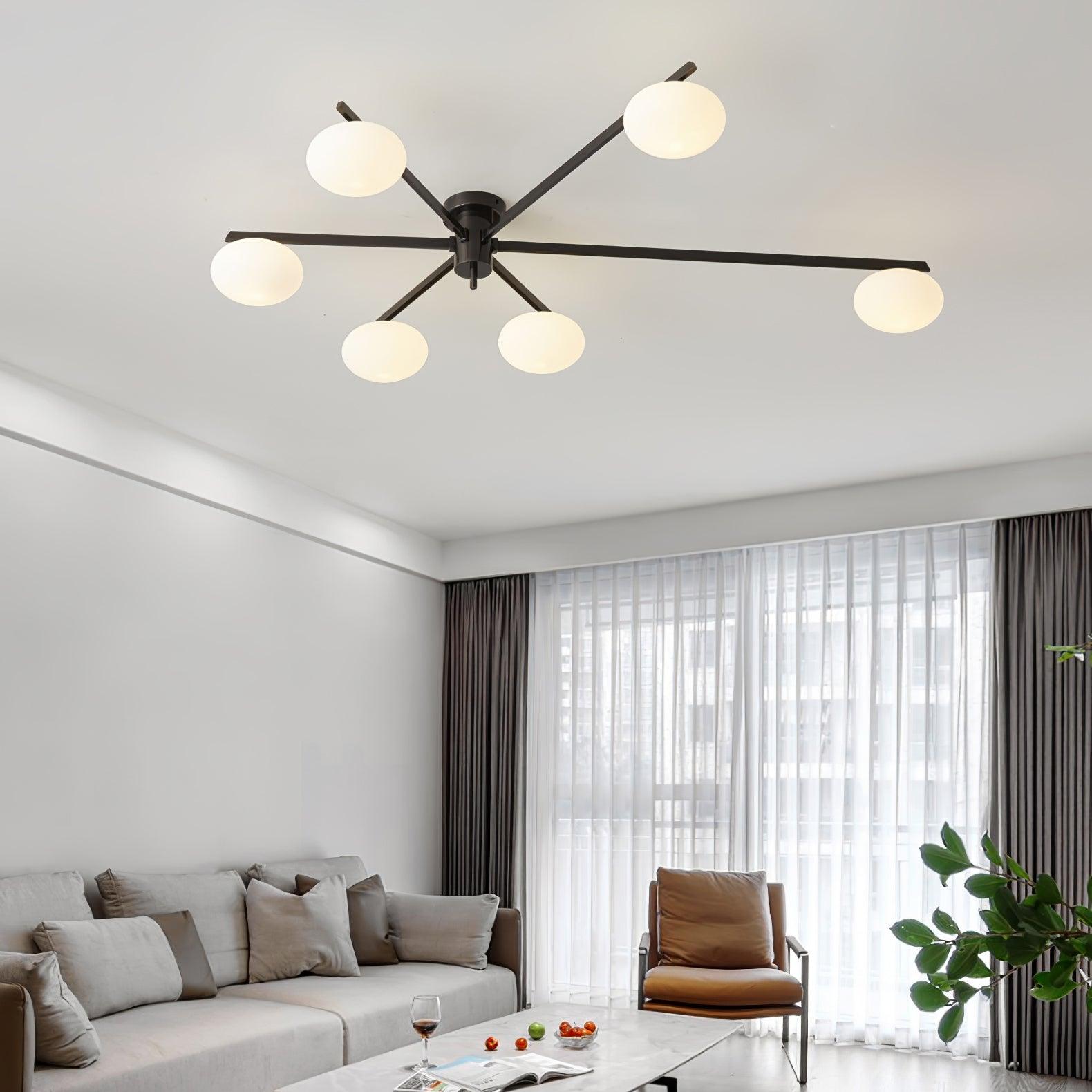 Lioraliella Ceiling Lamp Black White Glass