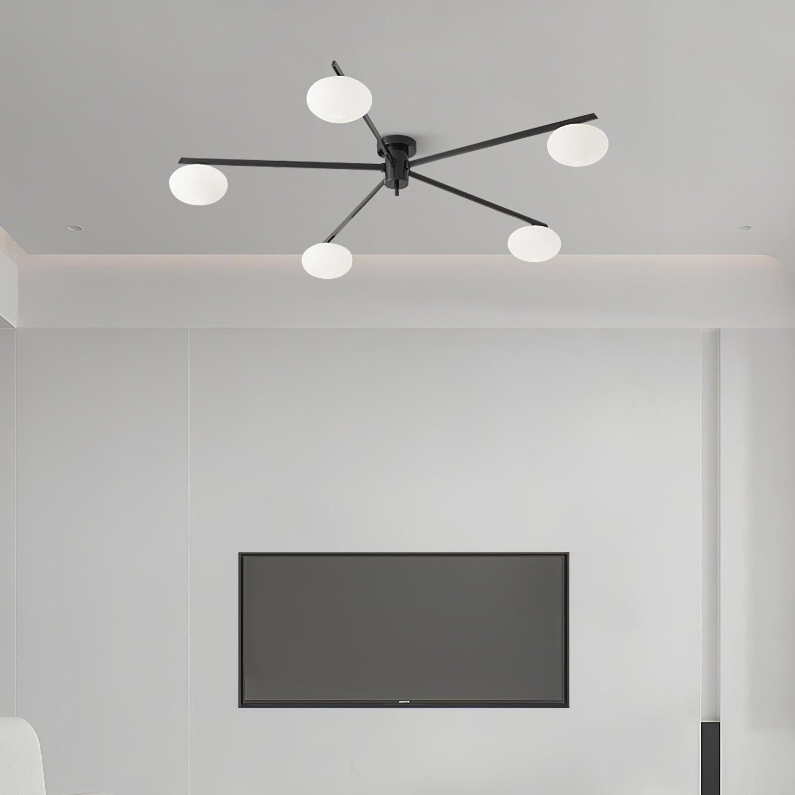 Lioraliella Ceiling Lamp Black White Glass