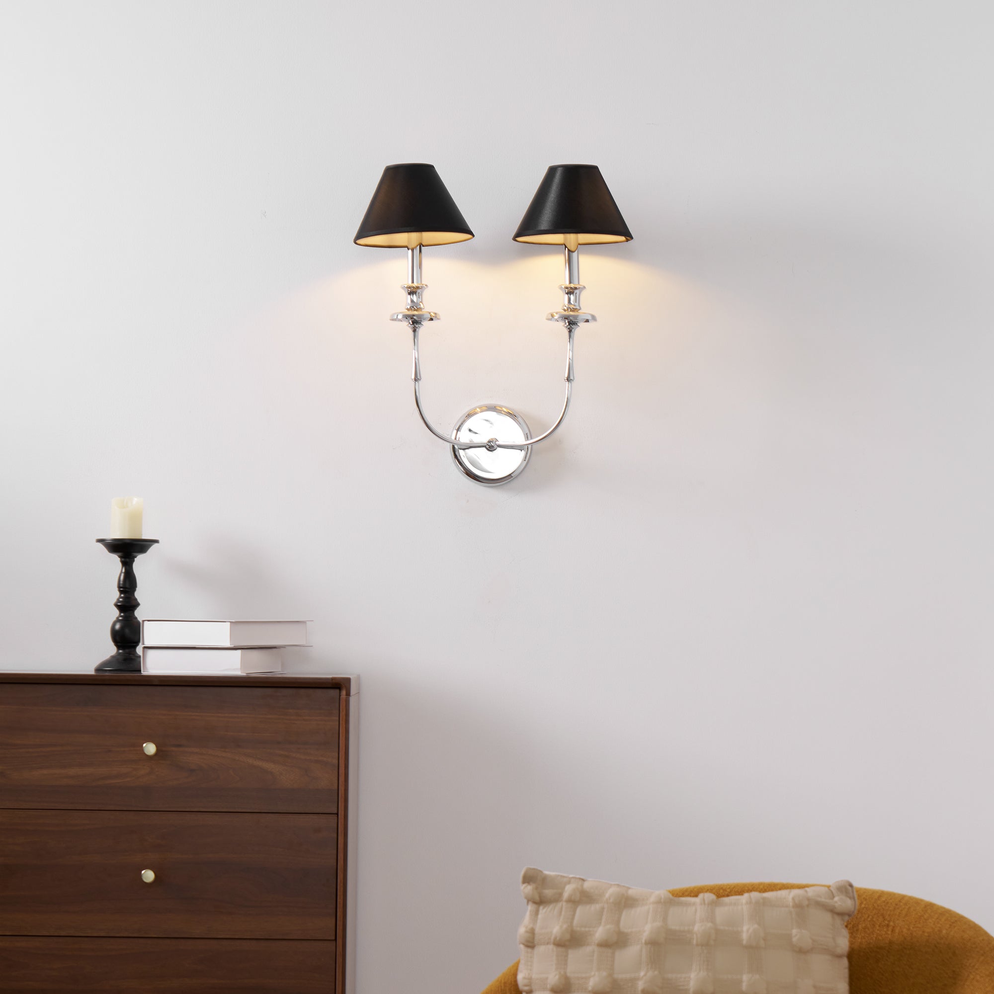 Vedoror Vintage Industrial Brass Fabric Wall Lamp - Neutral Decor