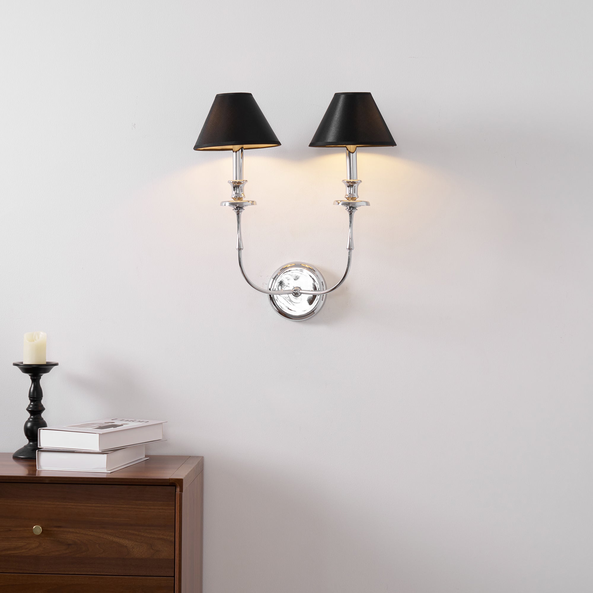 Vedoror Vintage Industrial Brass Fabric Wall Lamp - Neutral Decor