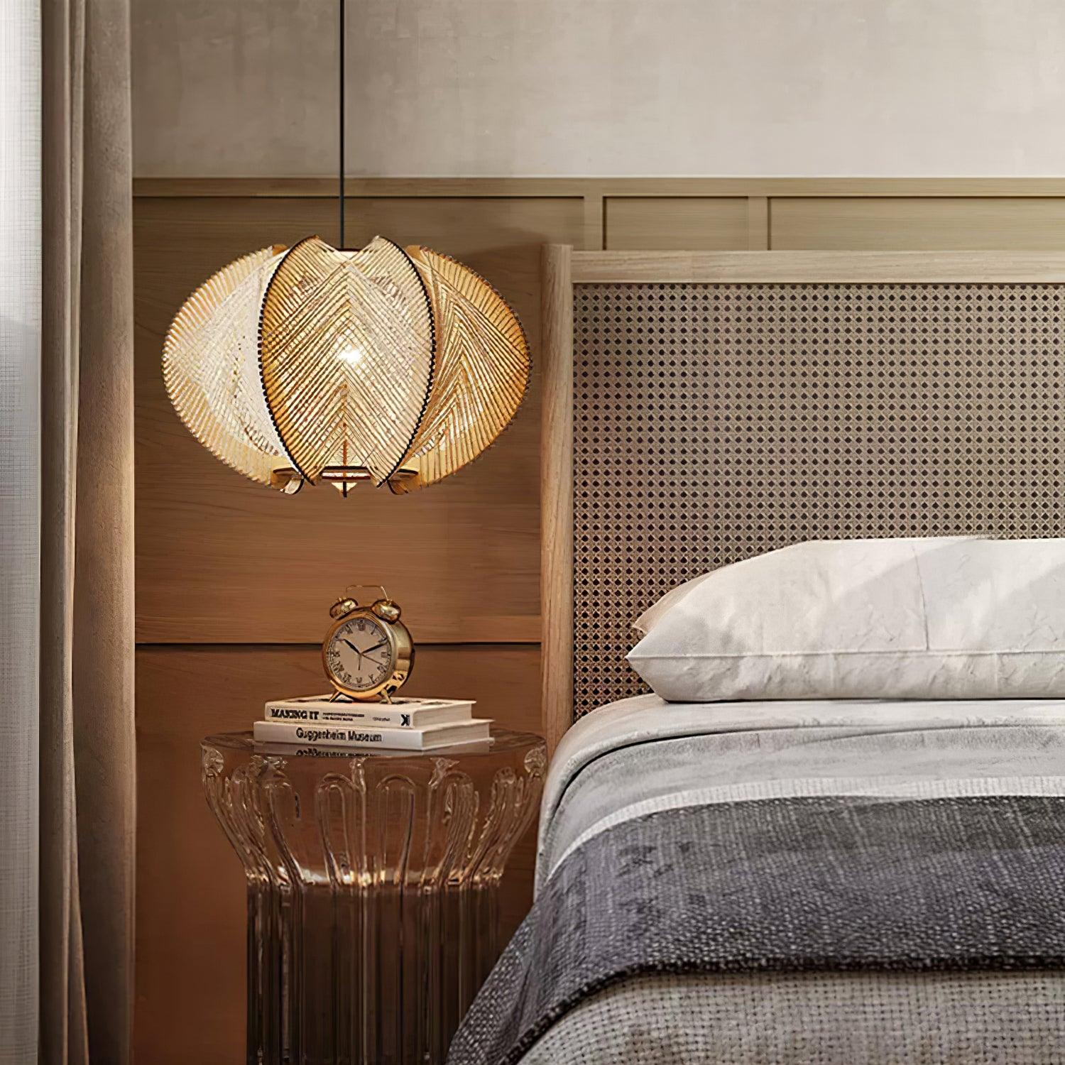 Atel Wood & Hemp Rope Pendant Light