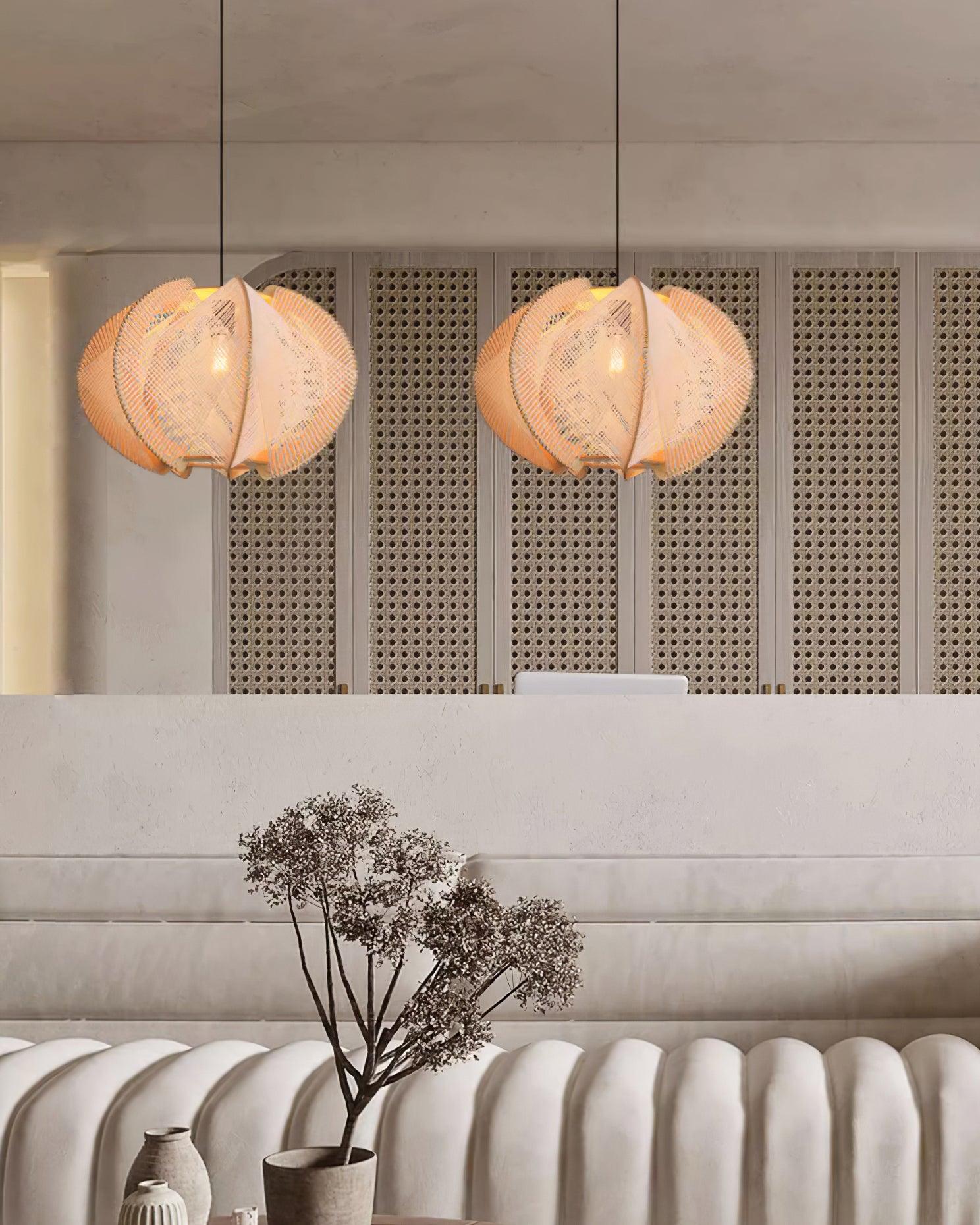 Atel Wood & Hemp Rope Pendant Light