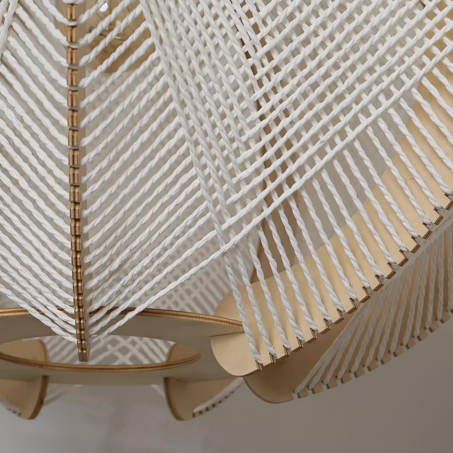 Atel Wood & Hemp Rope Pendant Light