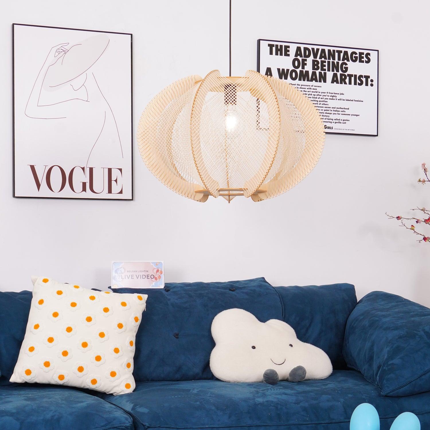 Atel Wood & Hemp Rope Pendant Light