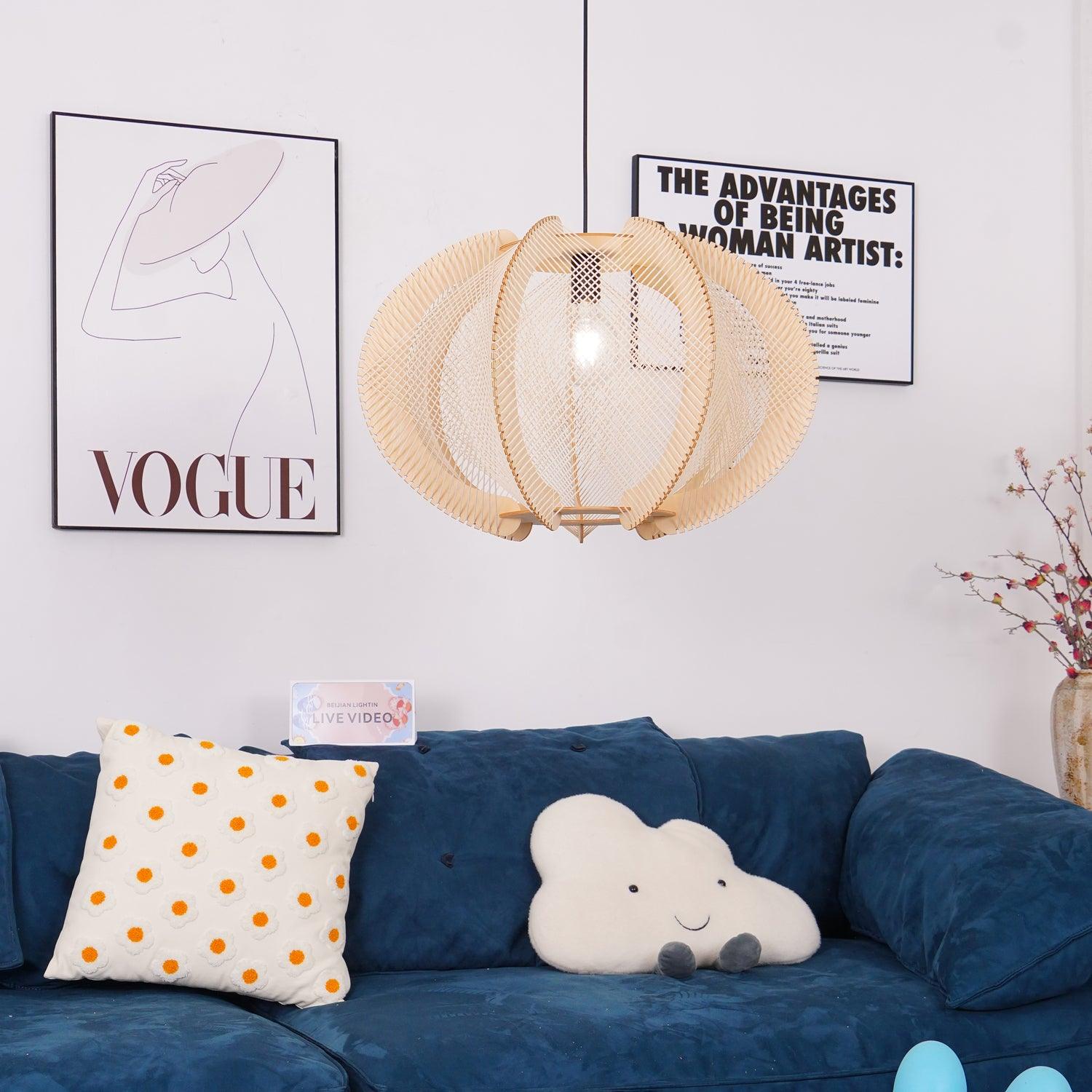 Atel Wood & Hemp Rope Pendant Light