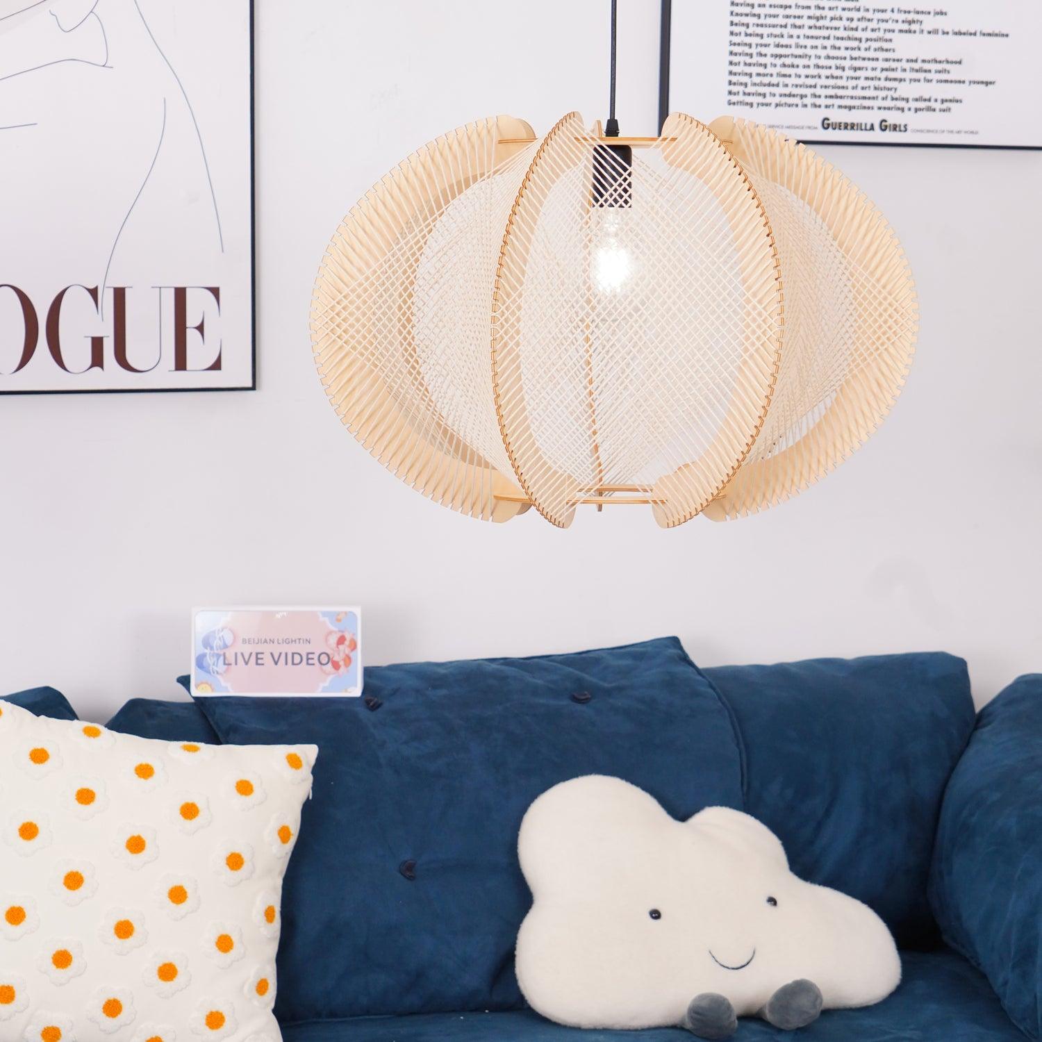 Atel Wood & Hemp Rope Pendant Light