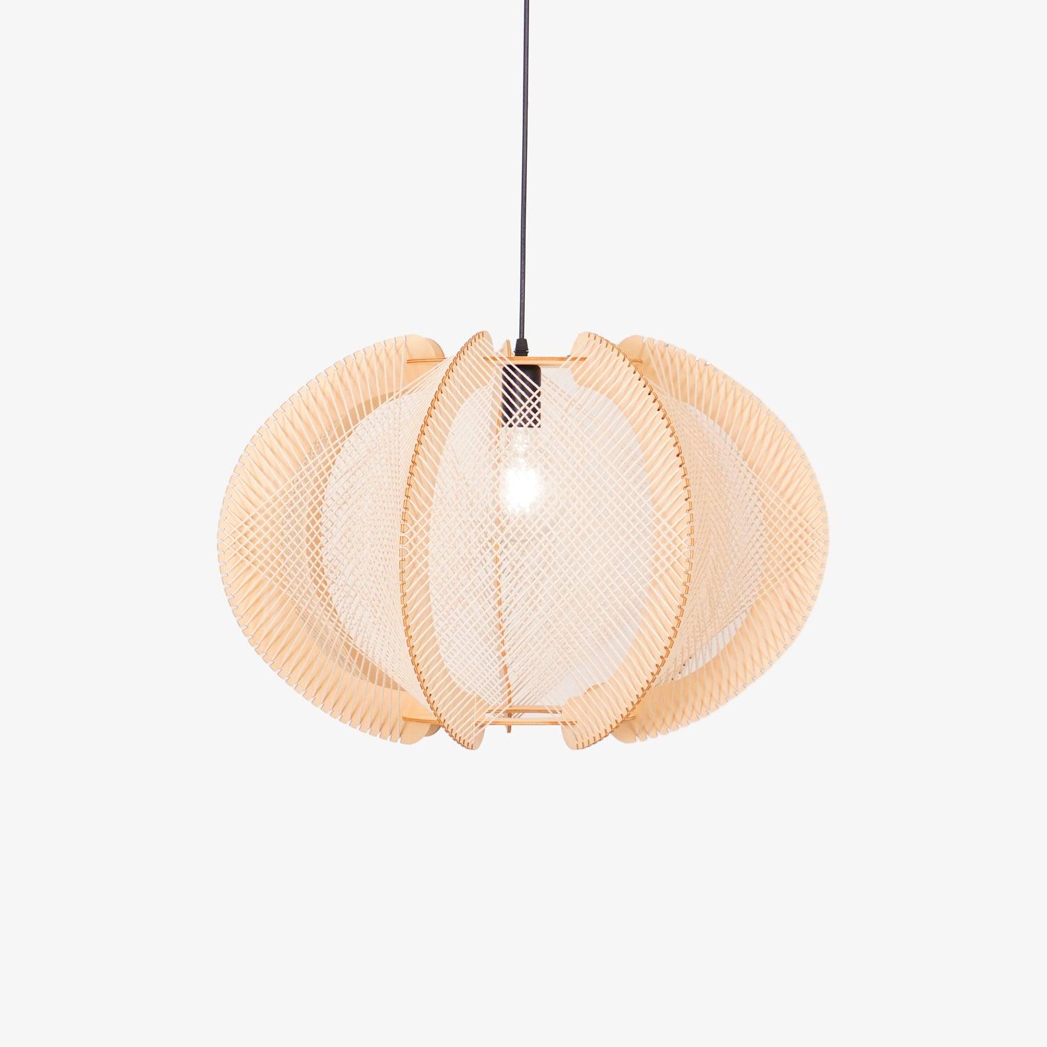 Atel Wood & Hemp Rope Pendant Light