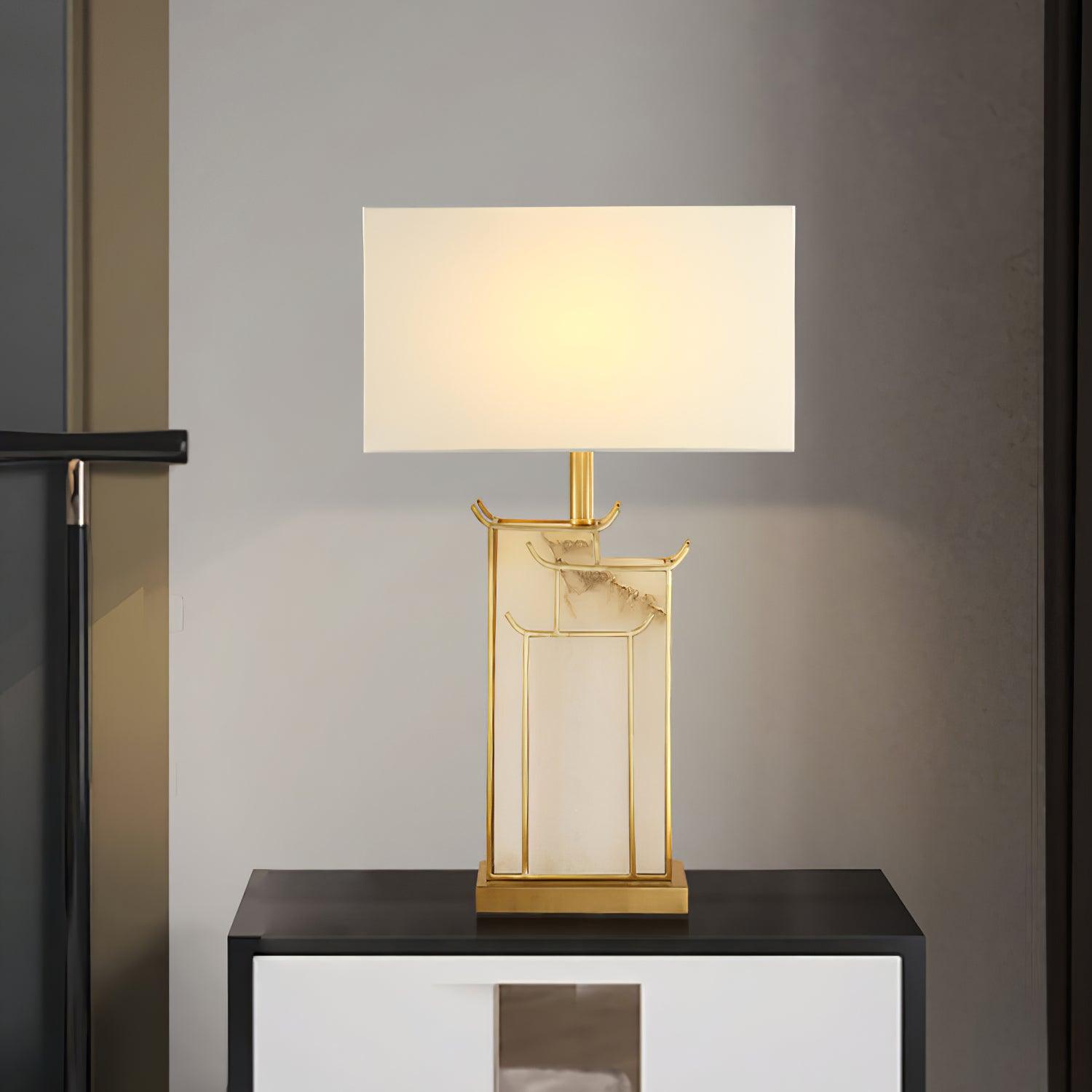 Nysilor Rectangular Glass Table Lamp