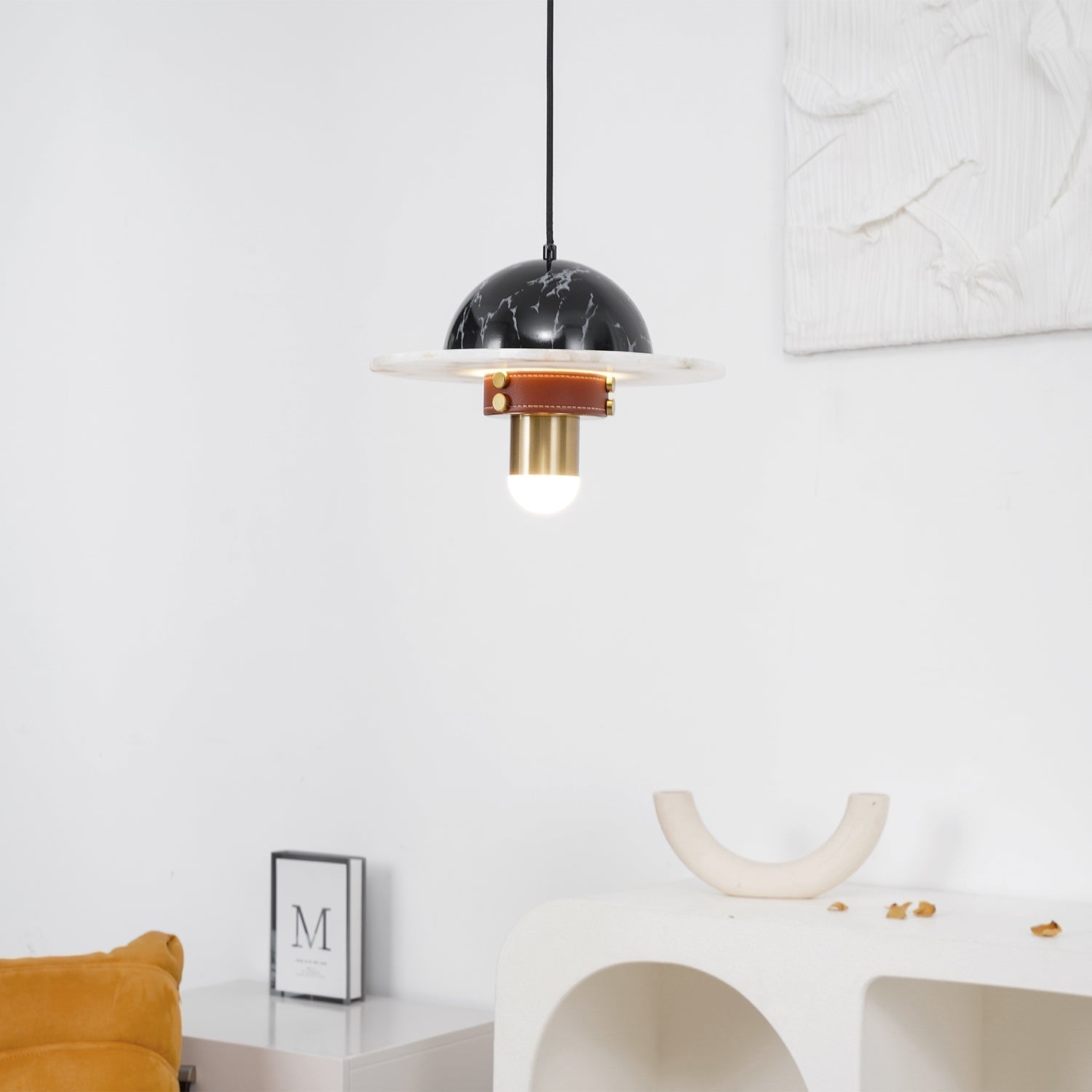 Jutta Pendant Lamp Marble Leather Fusion