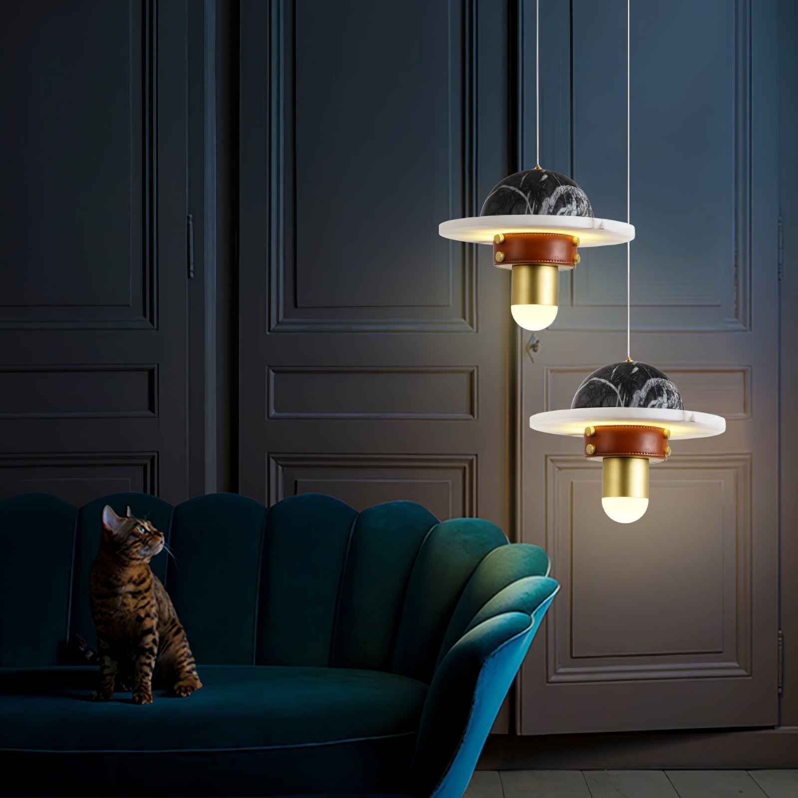 Jutta Pendant Lamp Marble Leather Fusion